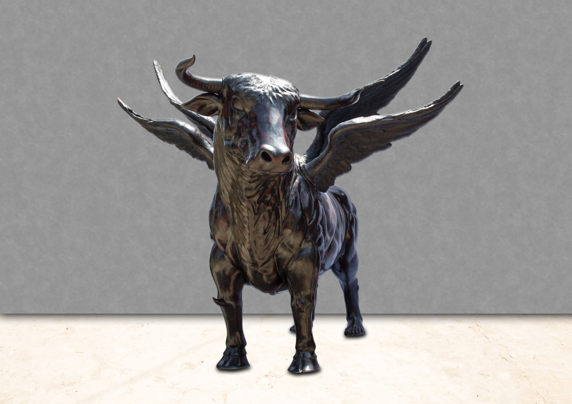 Ronald Ventura Bull 2018 Fiberglass, resin, polyurethane, paint 124 x 103 x 86 cm