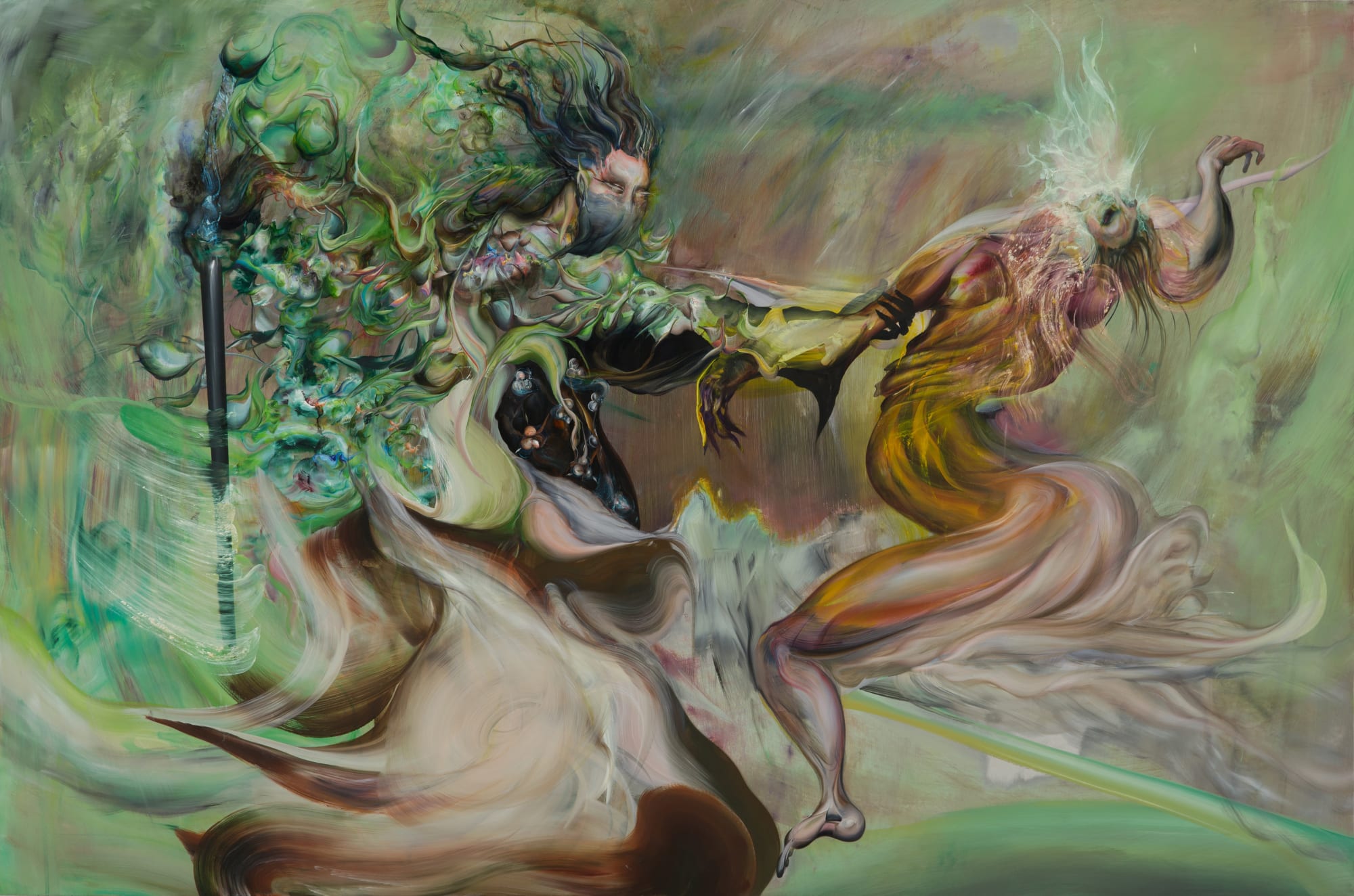 Ruben Pang Catch a Clairvoyant 2023 Oil, alkyd and dammar varnish on aluminum composite panel 120 × 180 cm