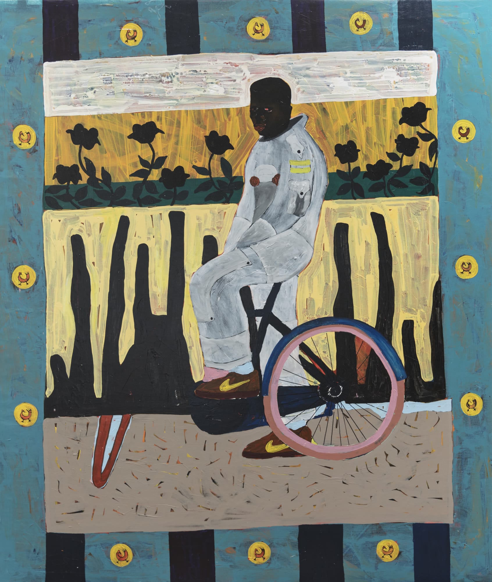 Godwin Champs Namuyimba Jungle Boy 2023 Acrylic on canvas 234 × 19 cm