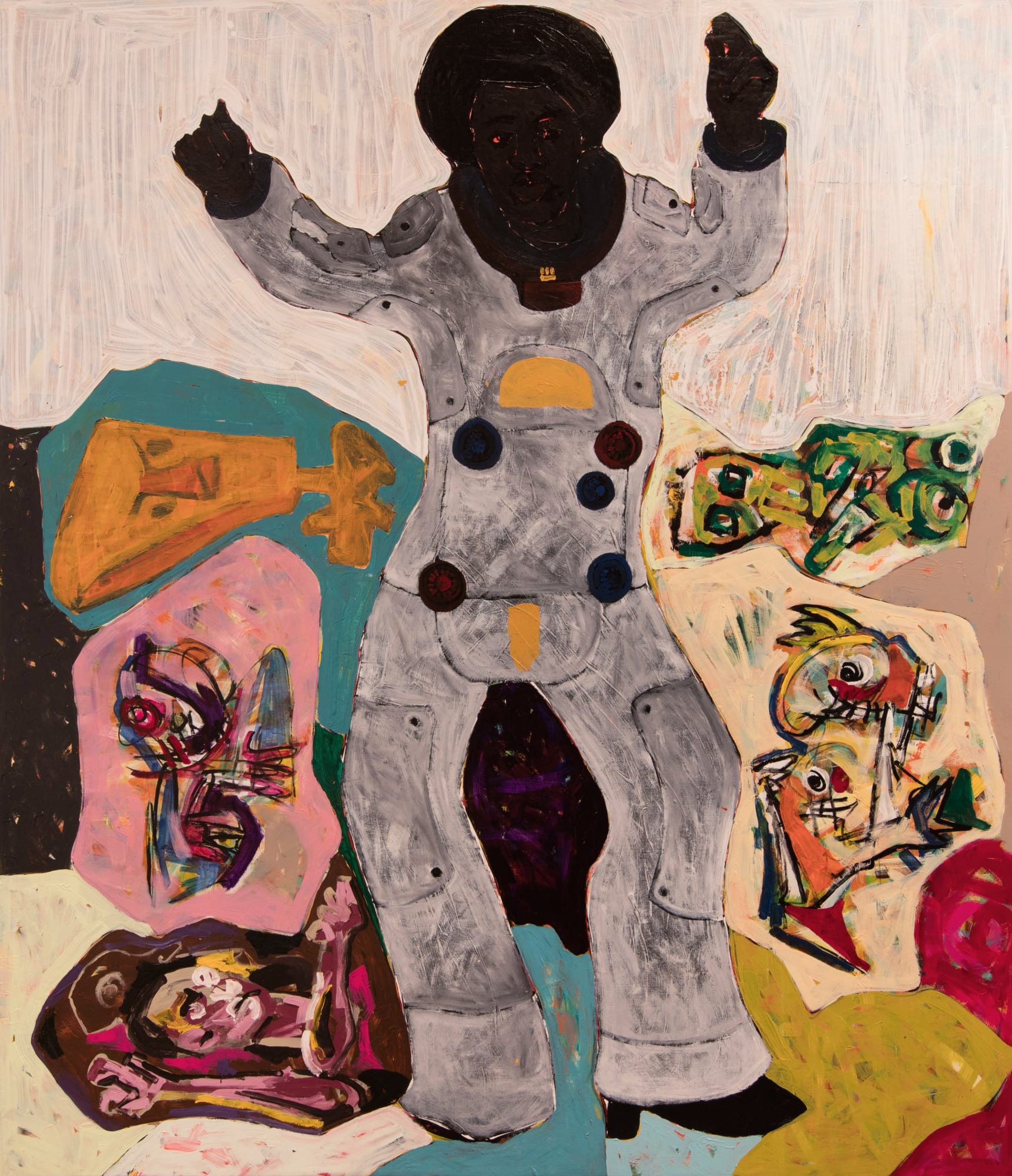 Godwin Champs Namuyimba Groove to the rhythm 2023 Acrylic on canvas 230 × 200 cm