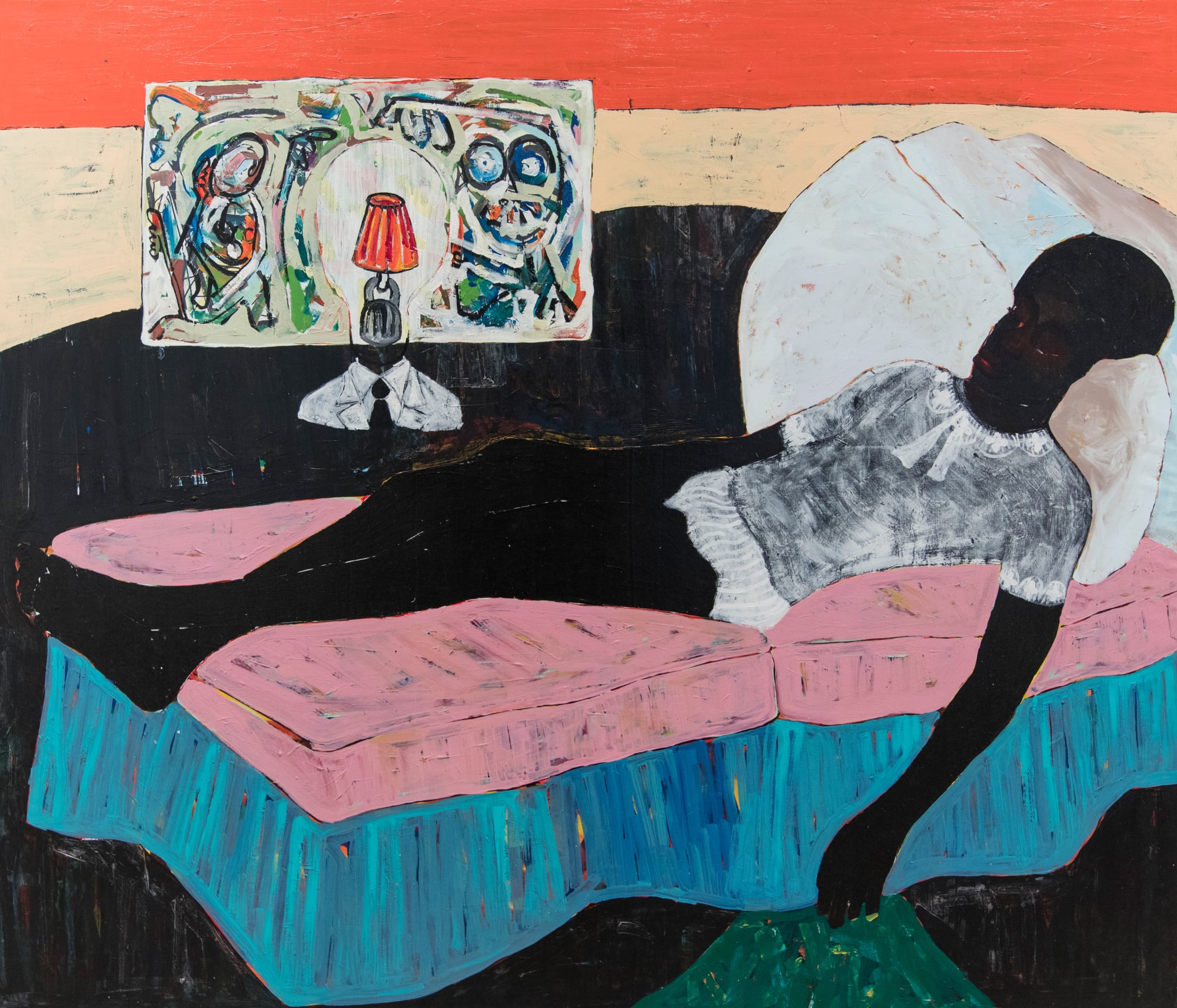 Godwin Champs Namuyimba Guard your mind 2023 Acrylic on canvas 200 × 230 cm