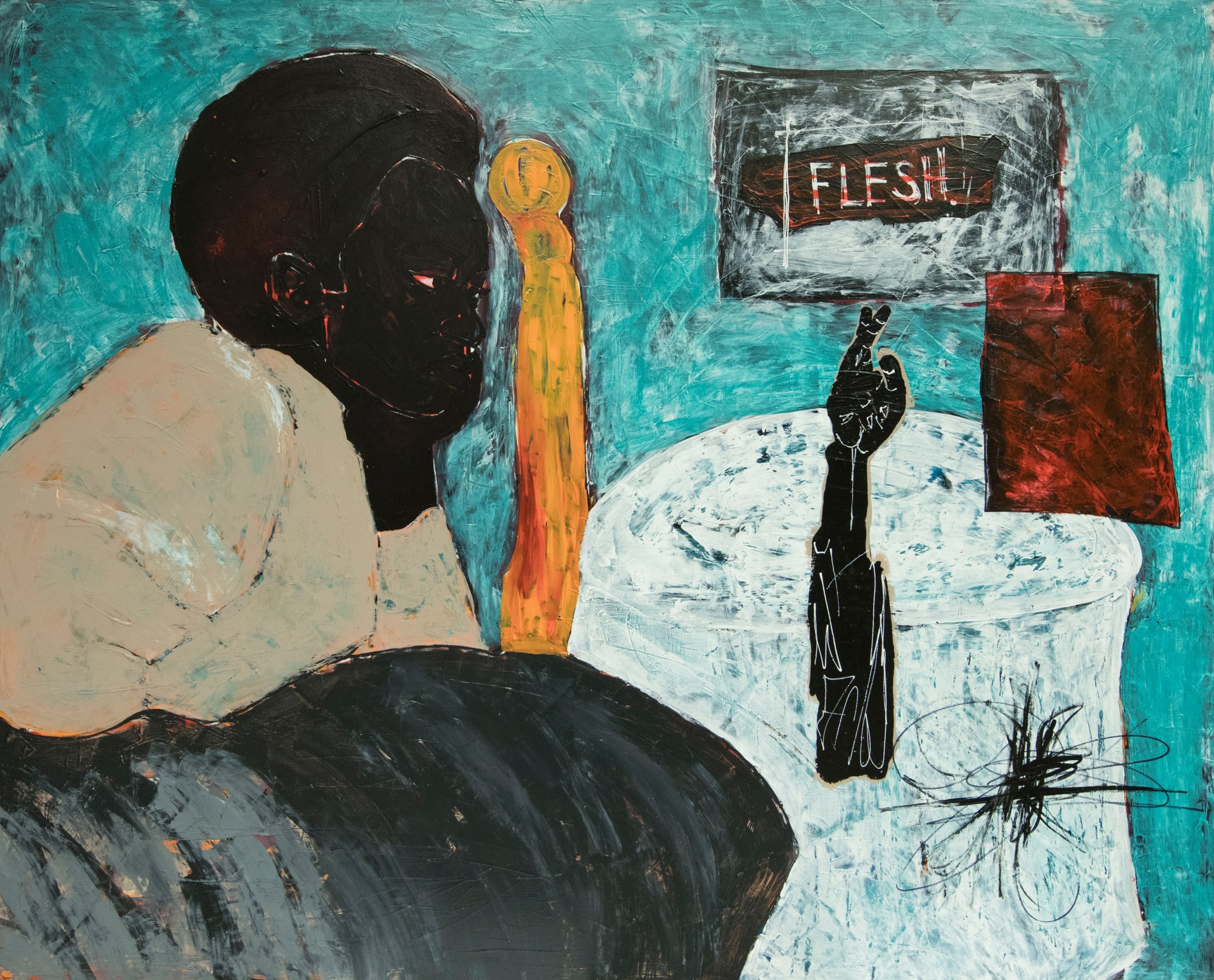 Godwin Champs Namuyimba Spirit or body 2023 Acrylic on canvas 149,5 × 183,5 cm