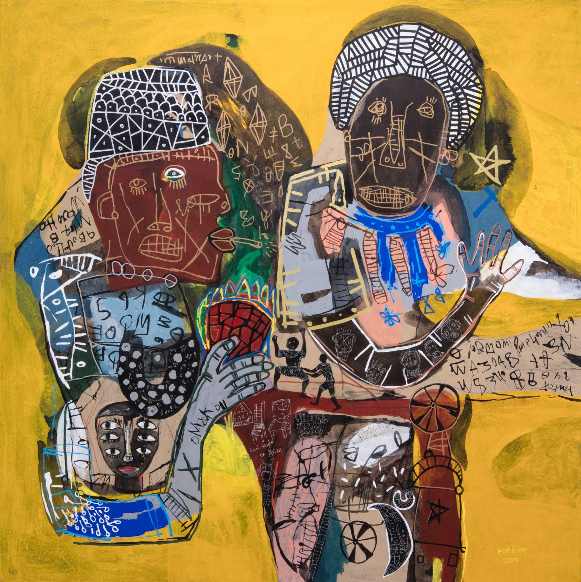 Hako Hankson Tribal ornamentatio 2 2023 Acrylic and Indian ink on canvas 160 x 160 cm