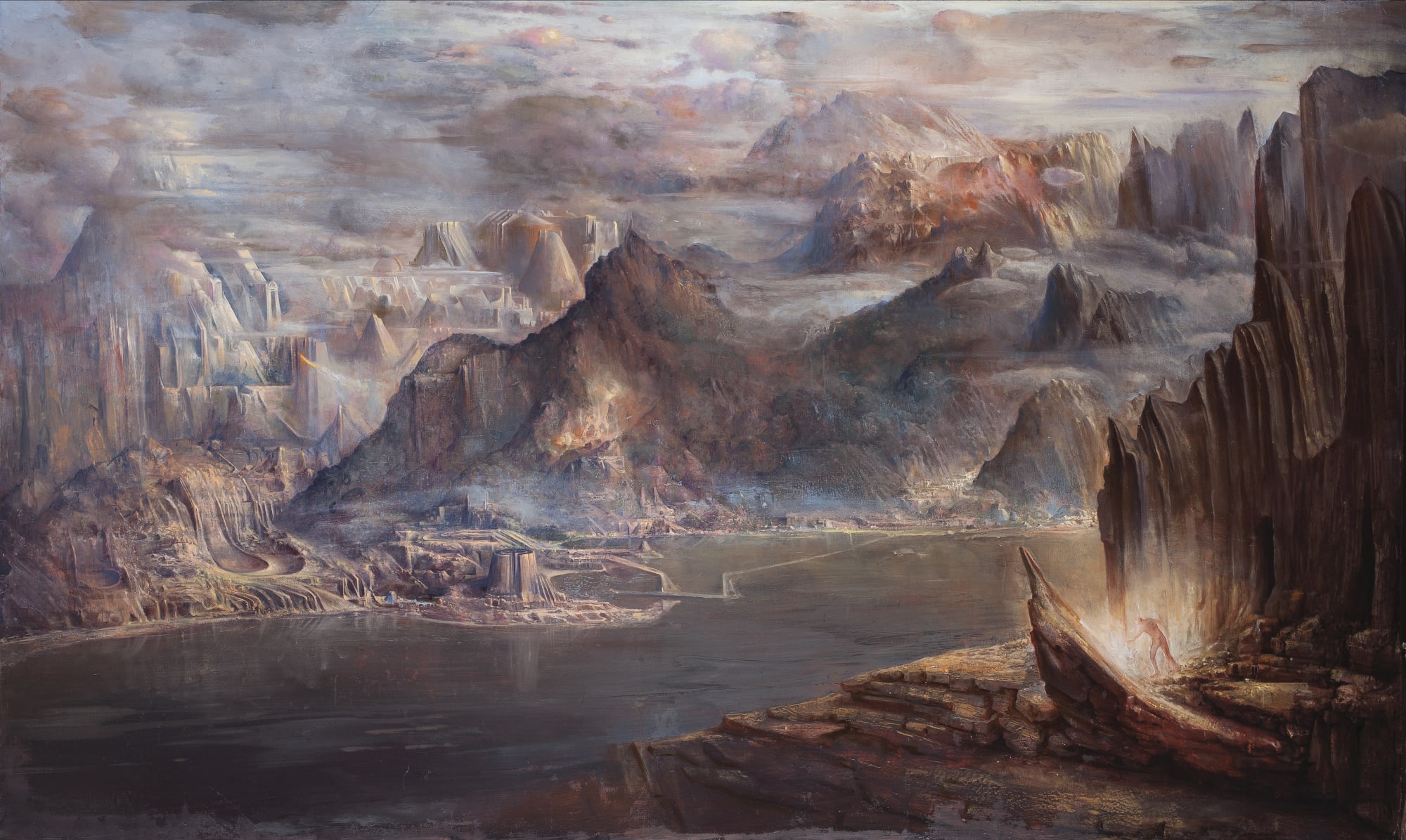 Agostino Arrivabene La grande opera 2016 Olio su lino 150 × 250 cm