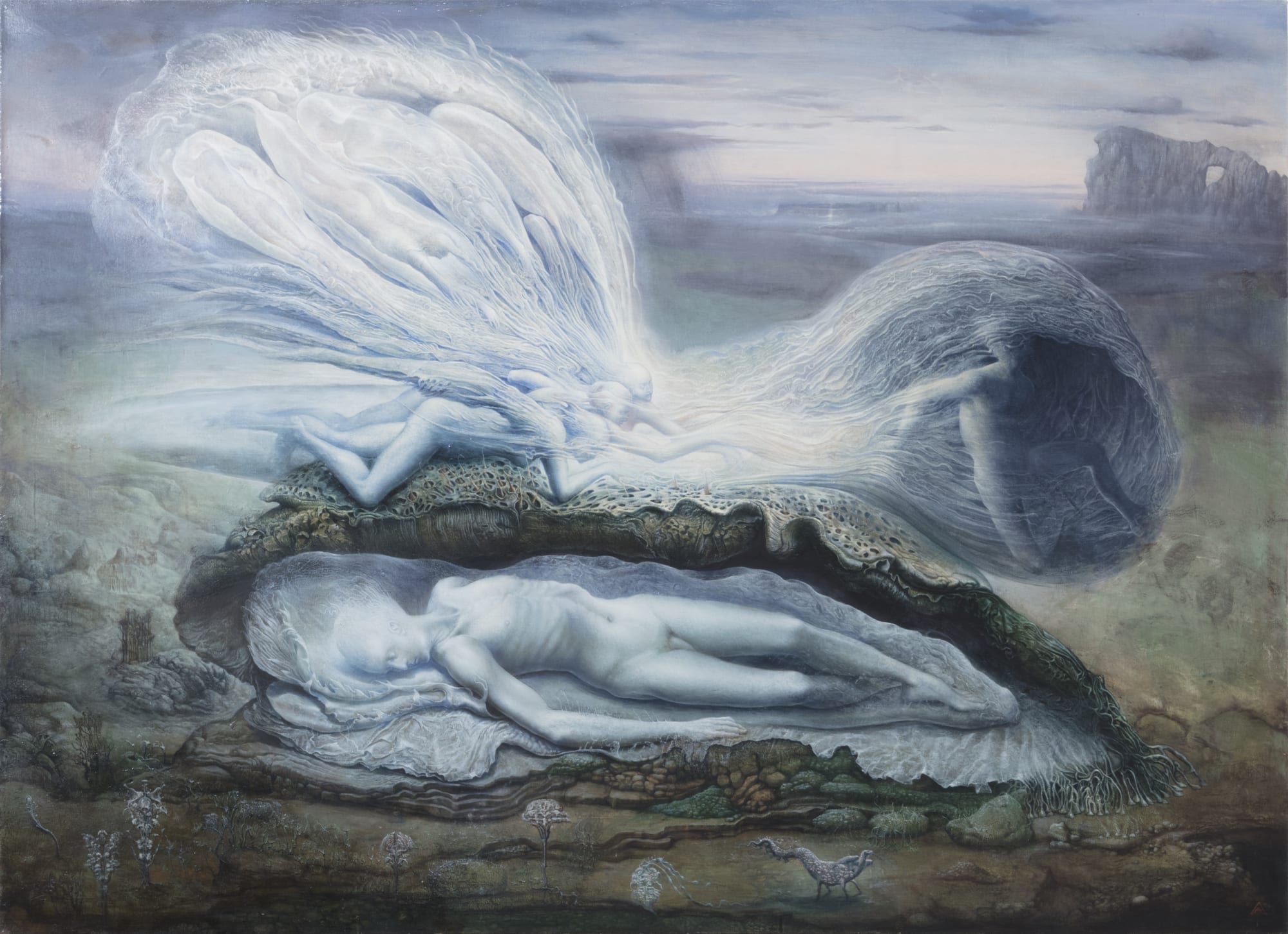 Agostino Arrivabene L'oniromante 2023-2024 Tempera grassa and oil on linen 119 × 164 cm