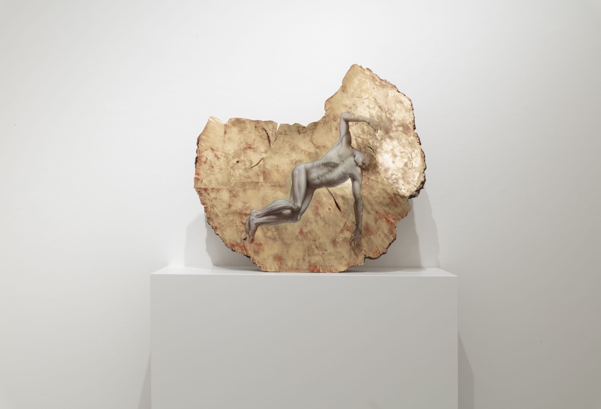 Agostino Arrivabene Sancta Sanctorum 2024 Oil and gold leaf on wood 89 × 94 × 18,5 cm