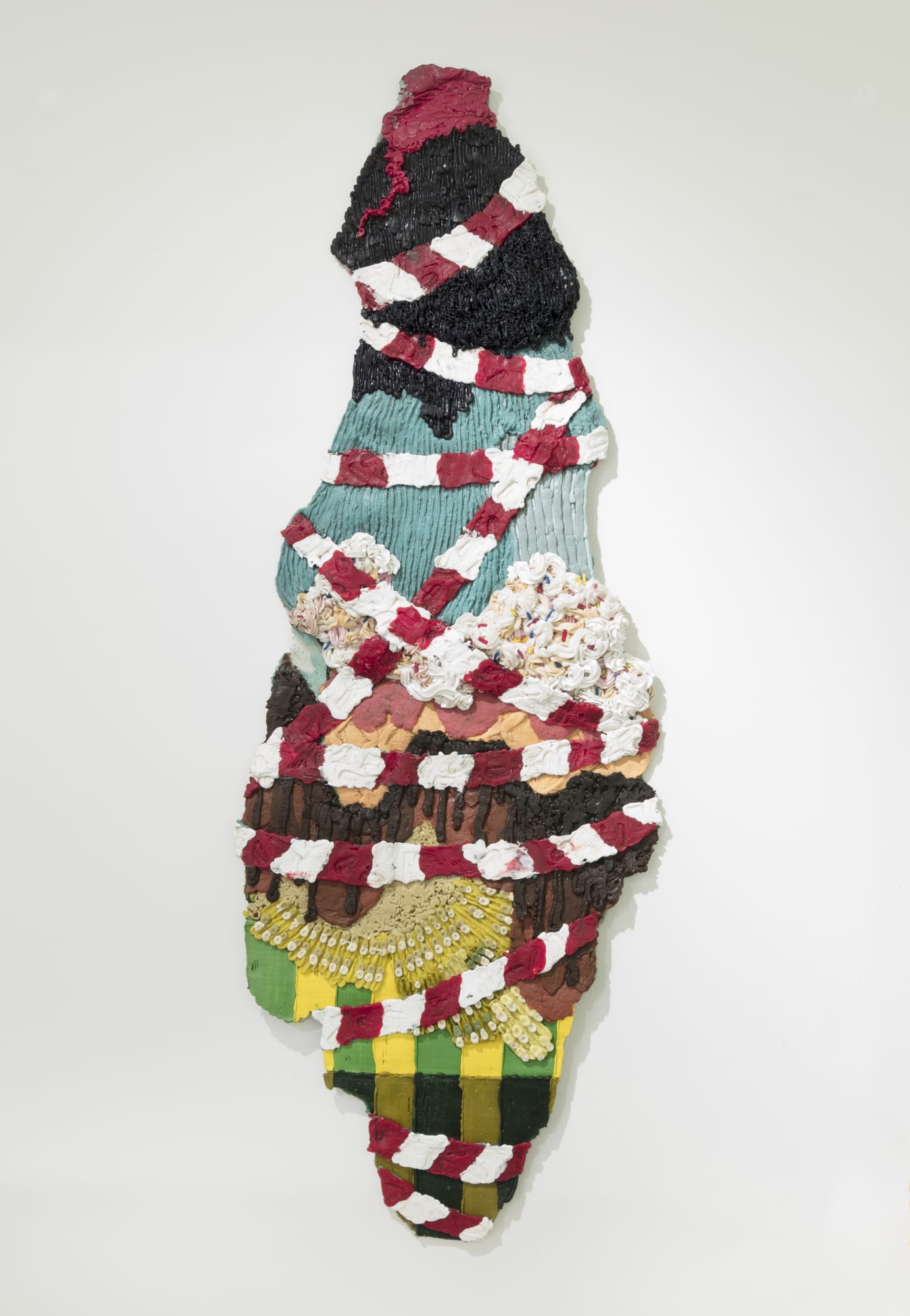 Troy Makaza, Untitled, 2023, Silicone infused with paint, 208 × 78 cm