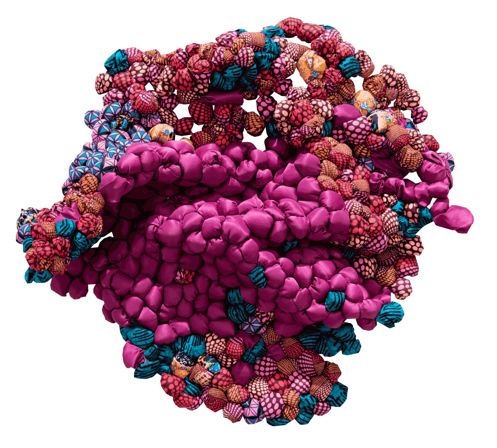 Samuel Nnorom All Around 2023 African Wax Print Fabric 72 × 78 × 11 cm