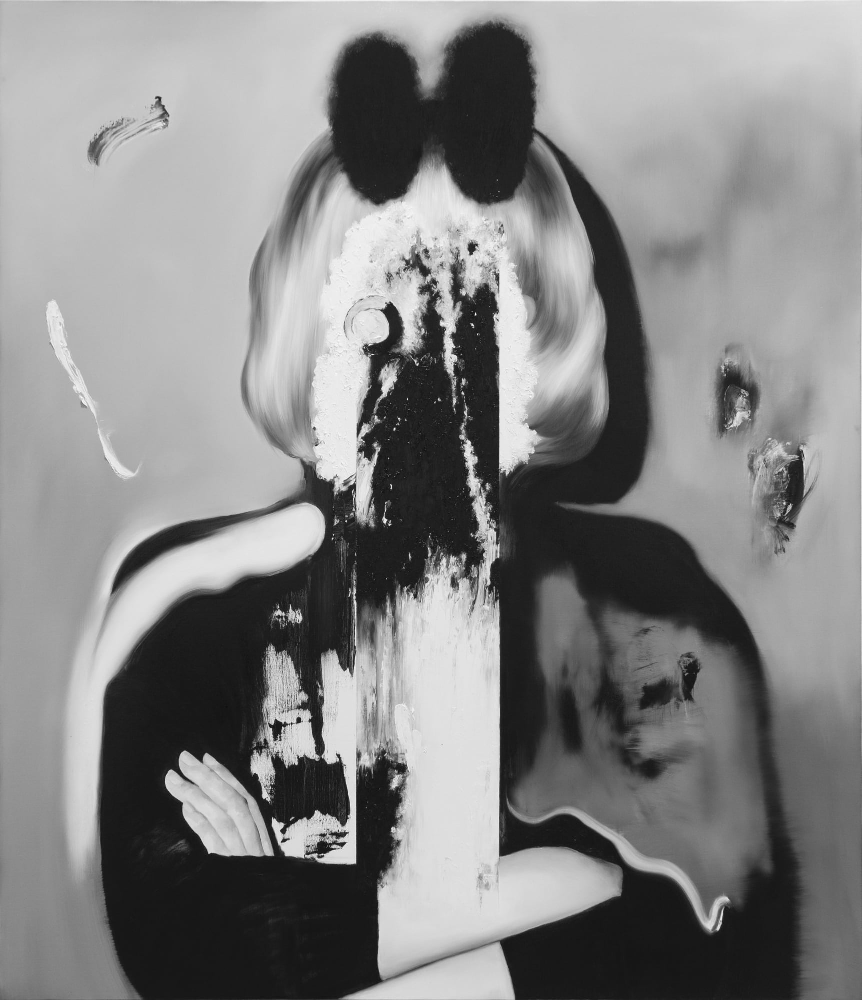 He Wei I can see you're sad, even when you smile, even when you laugh 2019 Oil on canvas 140 x 120 cm