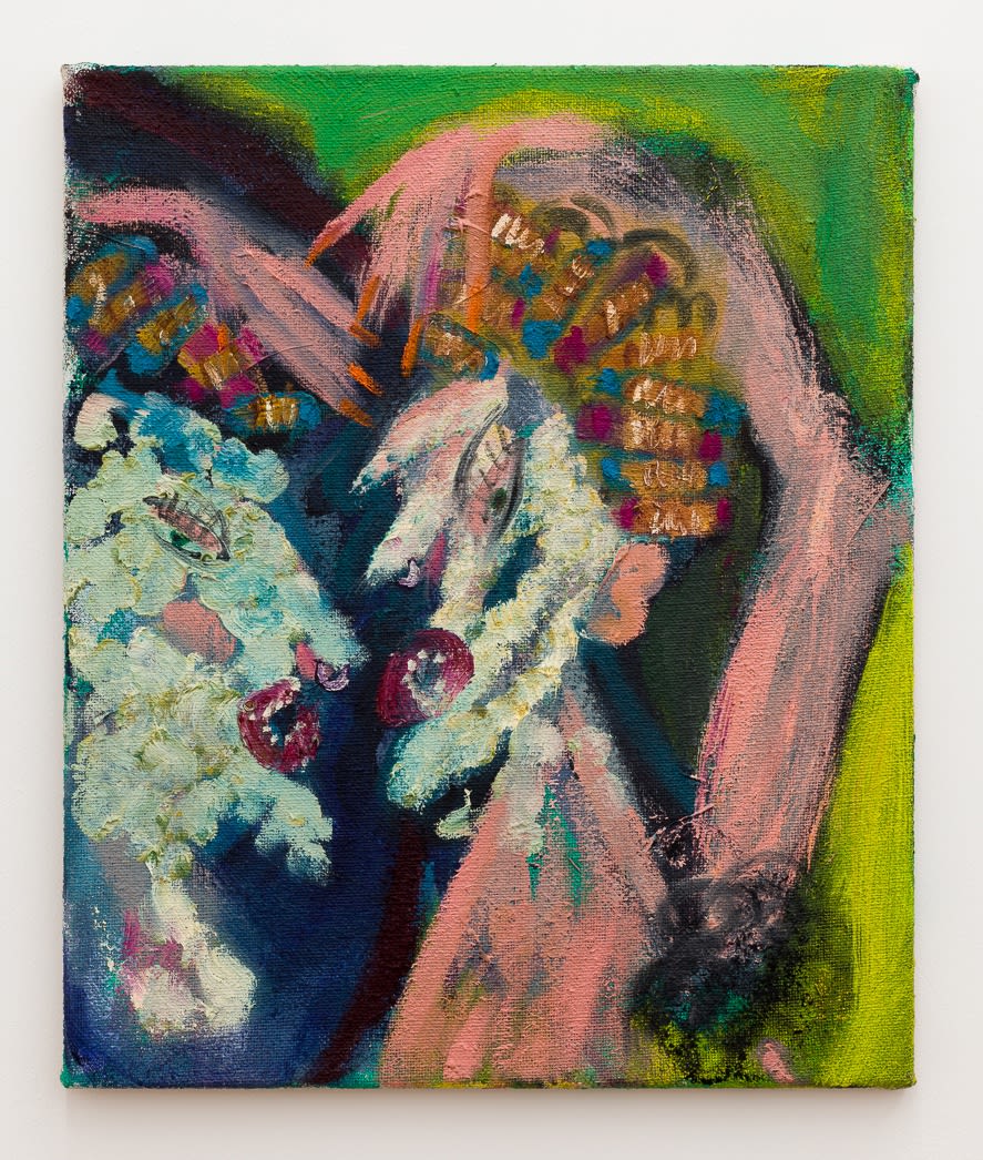 Sevina Tzanou Selfcare, 2024 Oil and acrylic on jute 60 x 50 cm 23 5/8 x 19 3/4 in