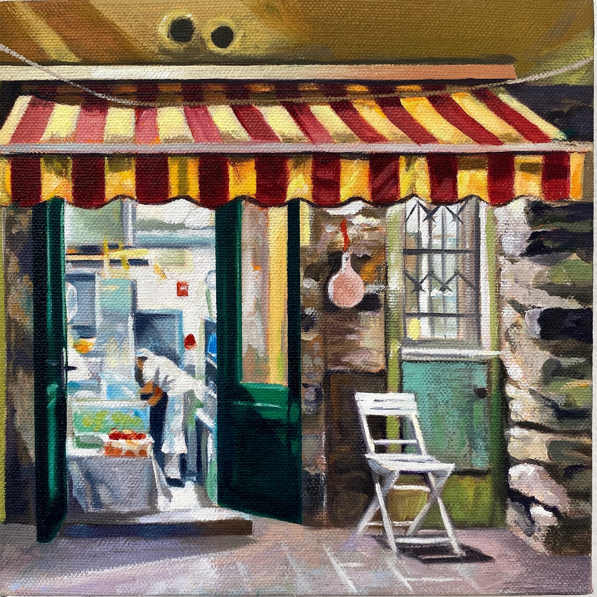 After Dark - Vernazza: oil on deep edge canvas 20 x 20 cm