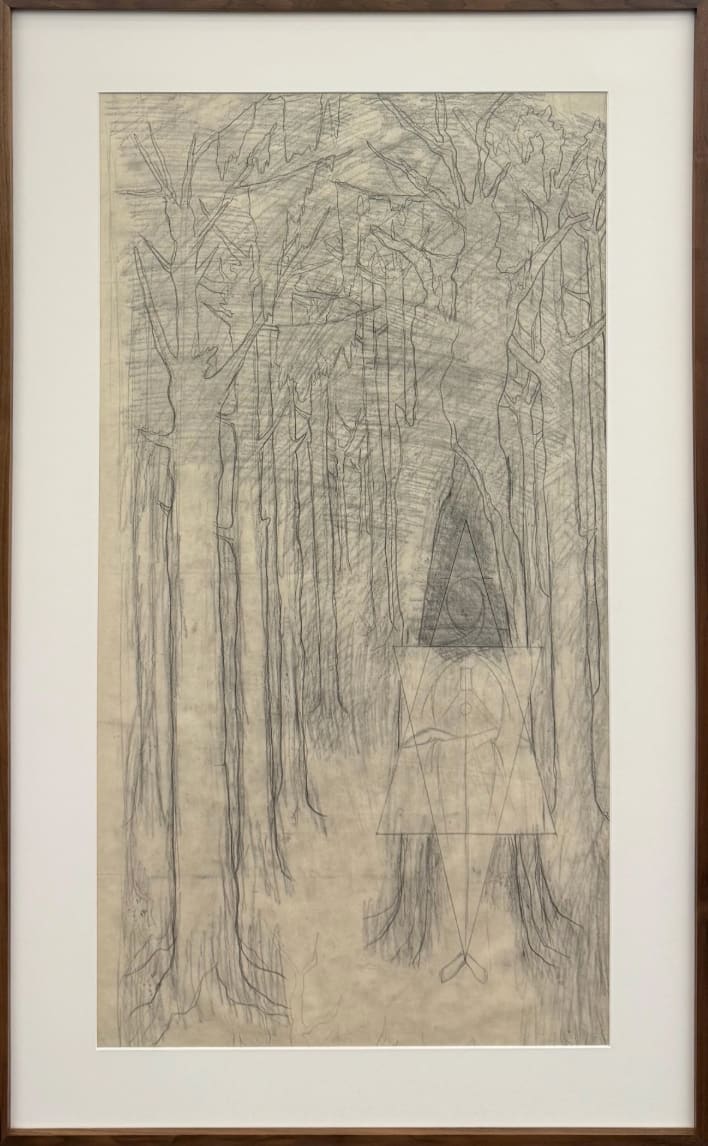 Remedios Varo, Dibujo previo de "Ermitaño" (Preliminary drawing of "Hermit"), 1955