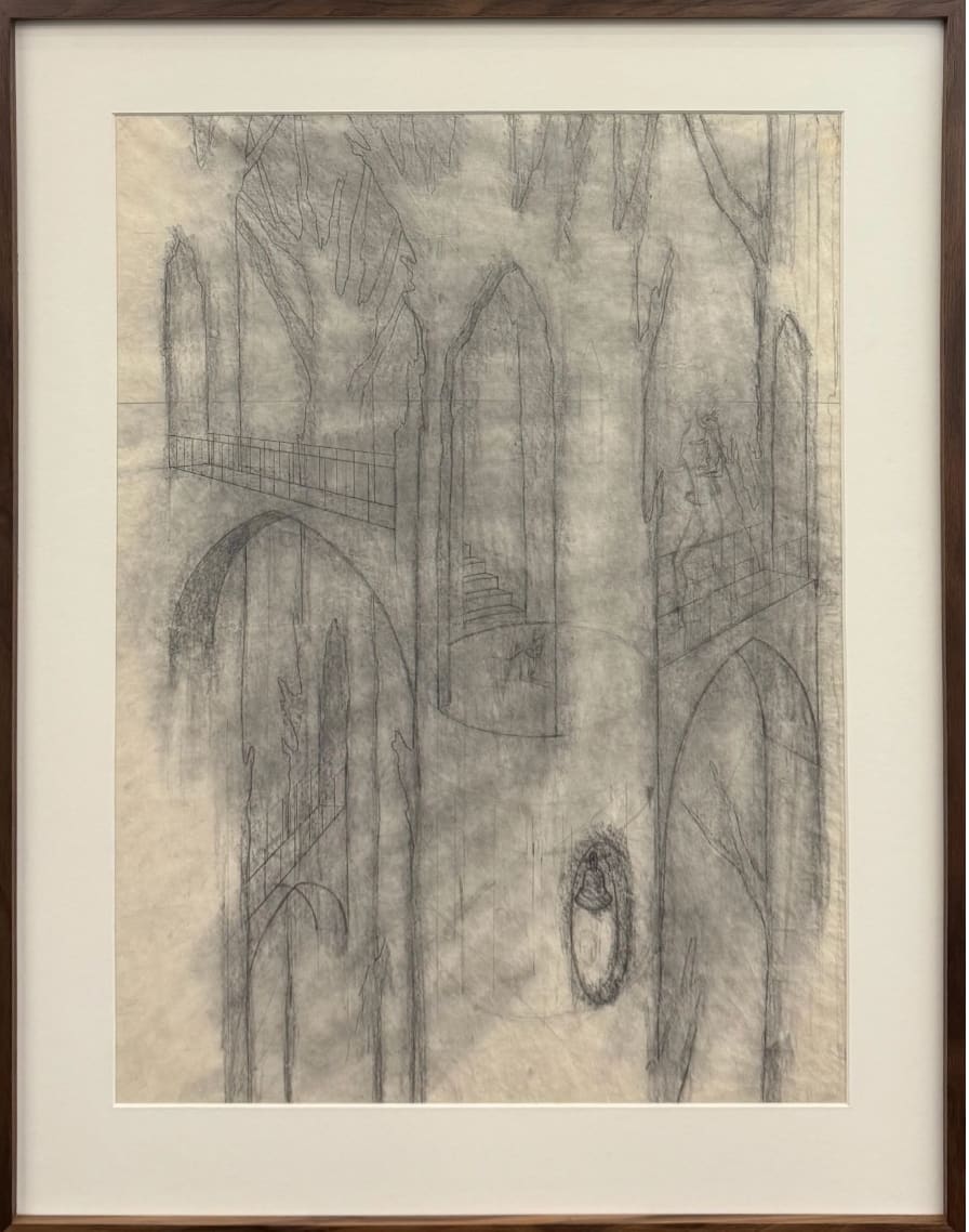 Remedios Varo, Dibujo previo de "Arquitectura Vegetal" (Preliminary drawing of "Vegetal Architecture"), 1962
