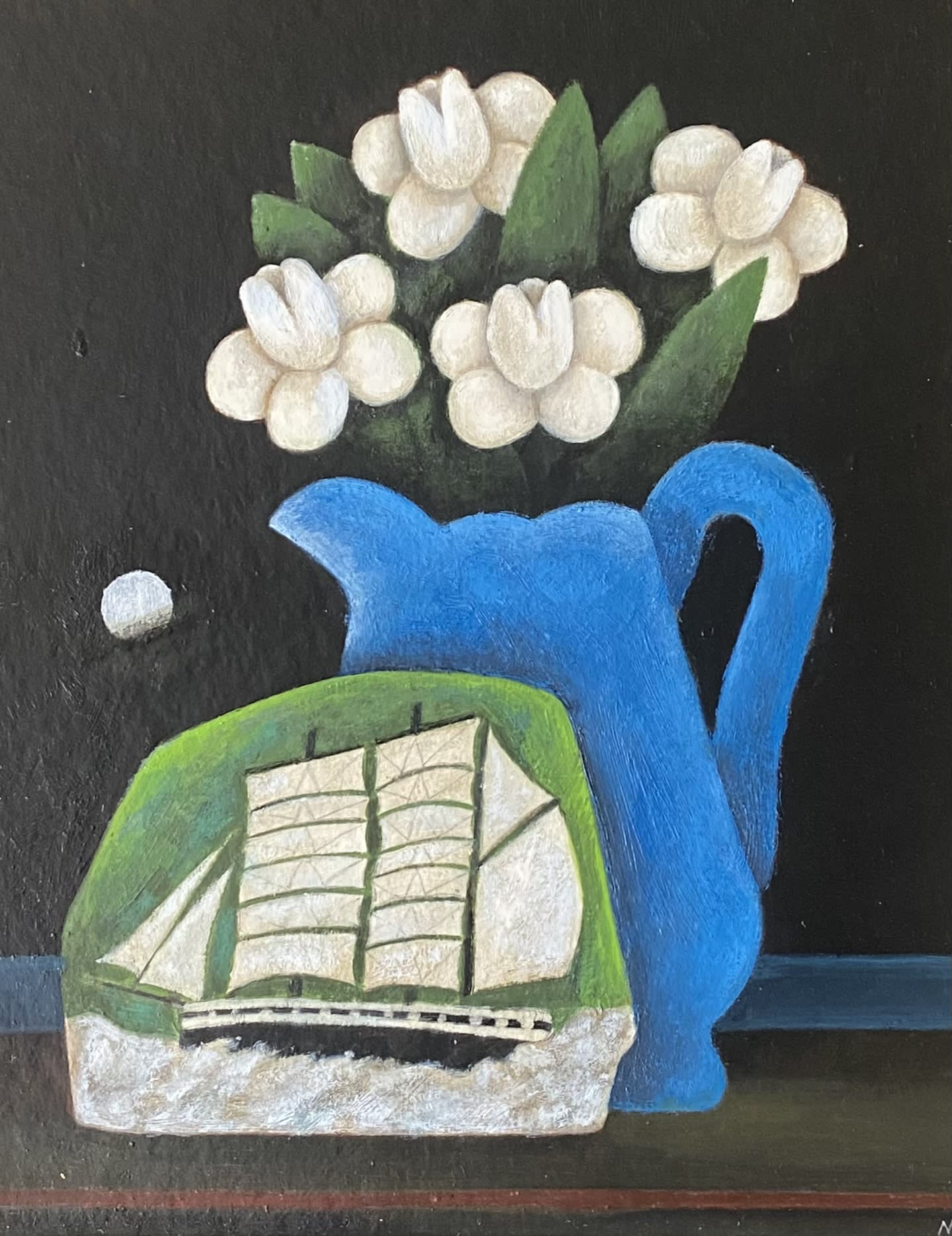 Martin Leman “Blue Jug with Boat” Oil on Board 27 x 22cm £1,500