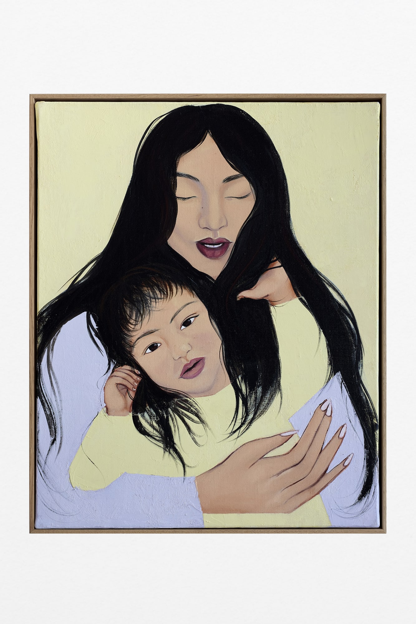 Apolonia Sokol Haene and her younger self, 2025 Oil and wax on canvas 50 x 40 cm