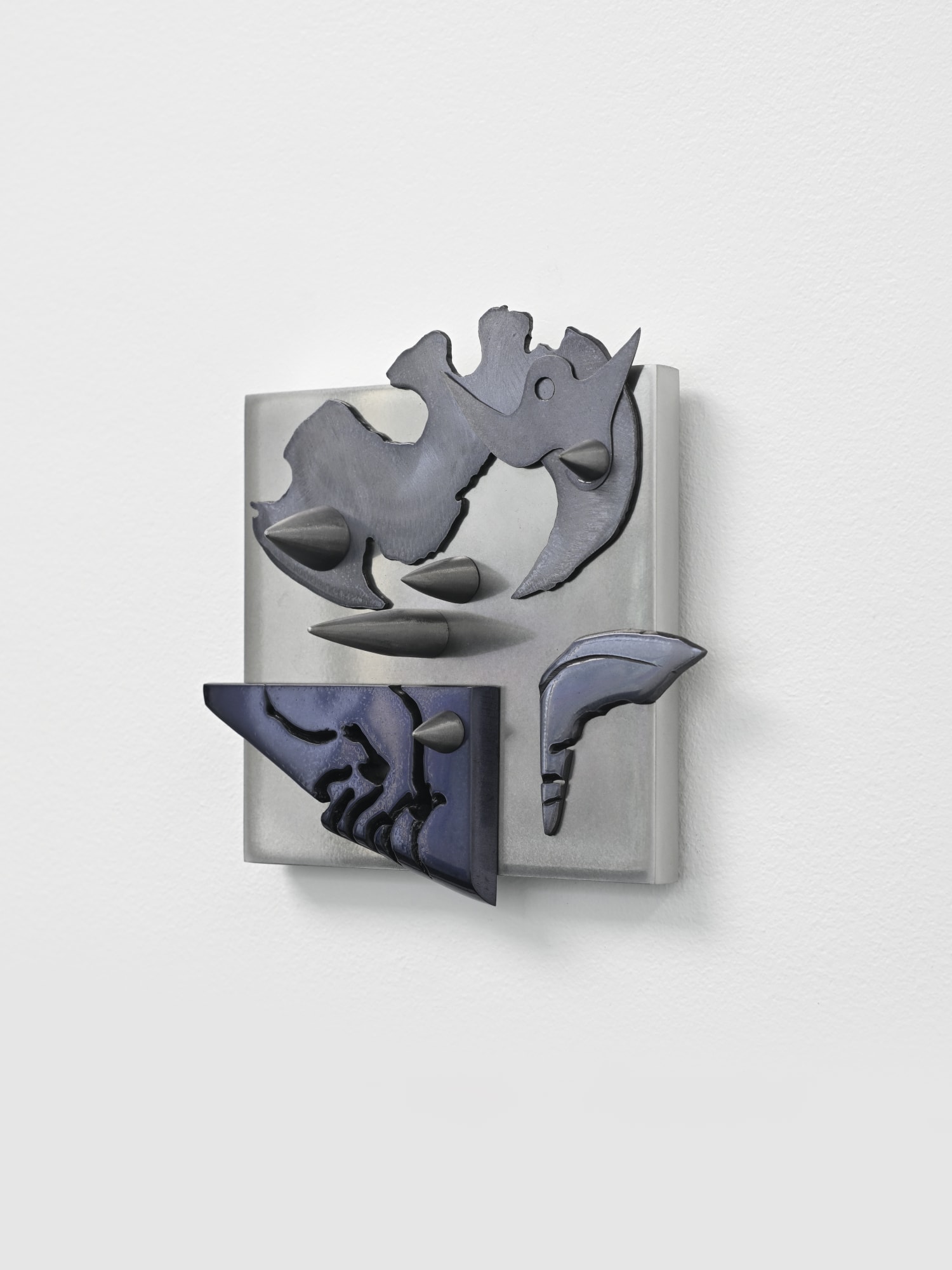 Lux Miranda WINDS INCANTATION, 2025 Handheld plasma-cut steel, Aluminium, tinted car clear coast 18 x 21 x 8 cm