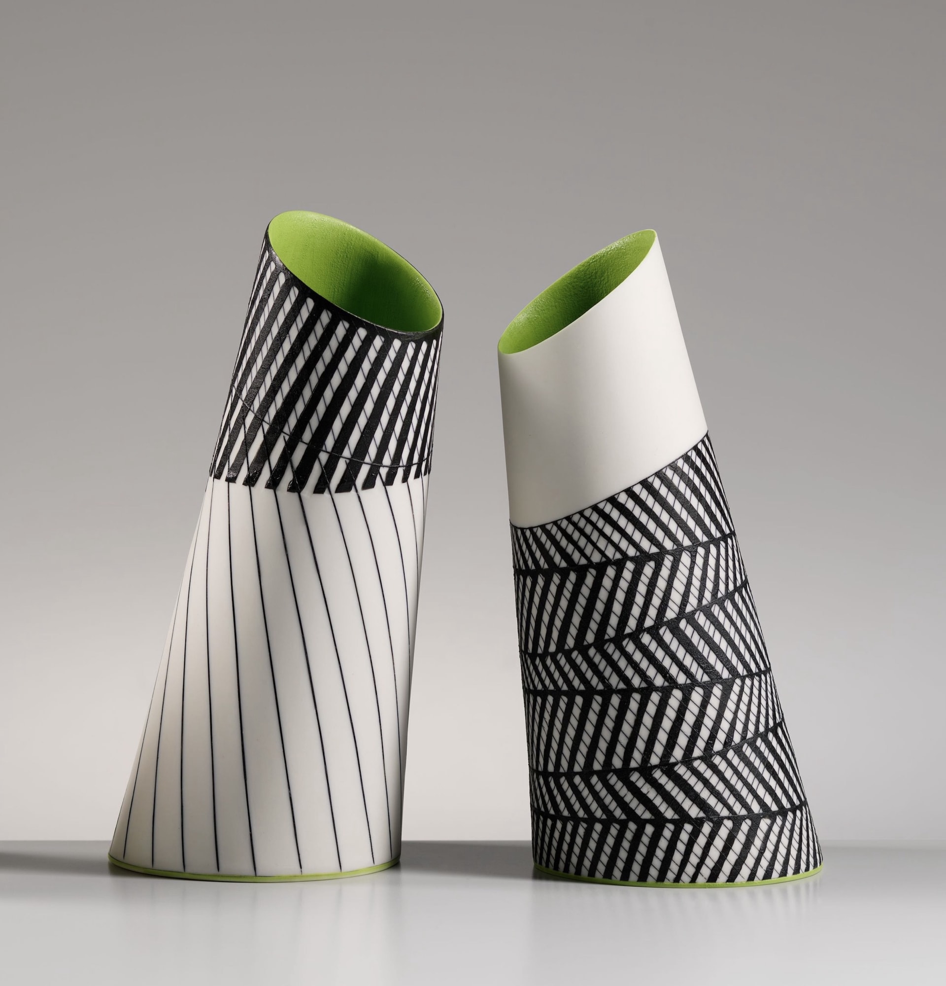 Lara Scobie, 11 + 12. Small Vase with Chartreuse Interior
