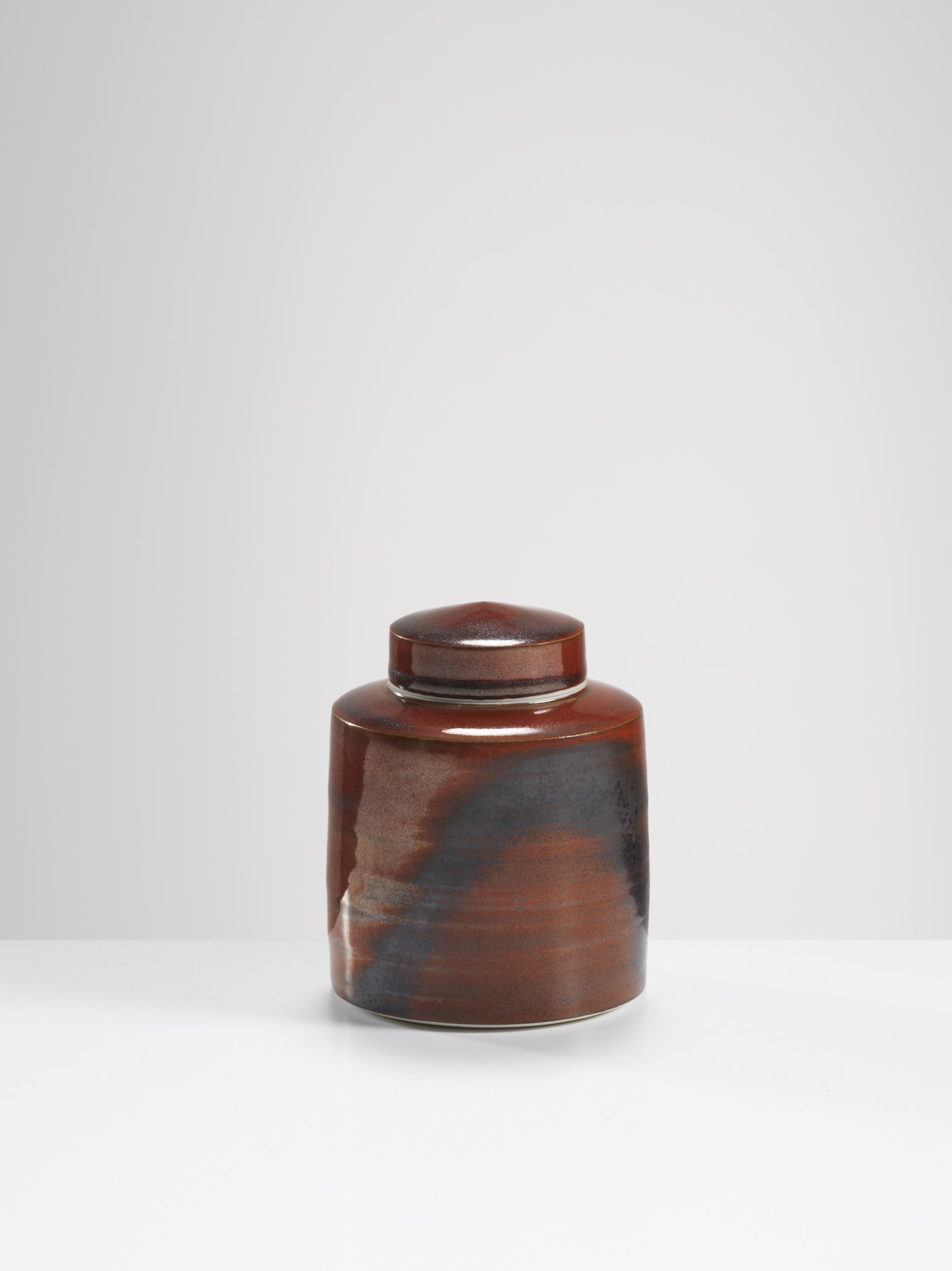 Chris Keenan, 40 Stripey red lidded jar