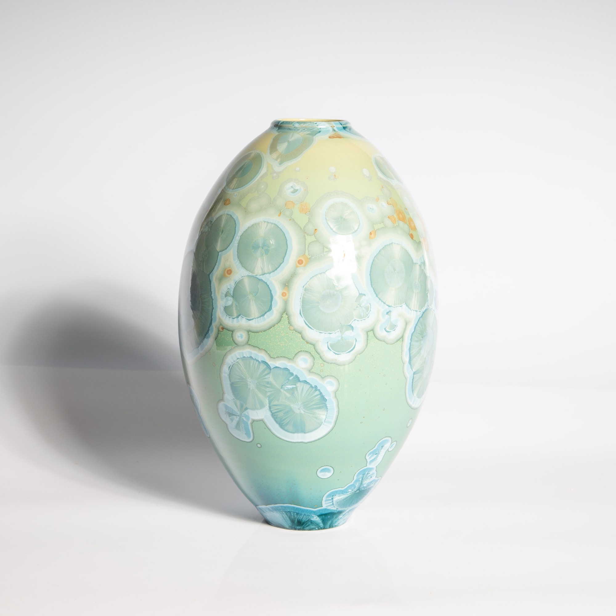 Matt Horne, H12. Tall Turquoise and Green Vase
