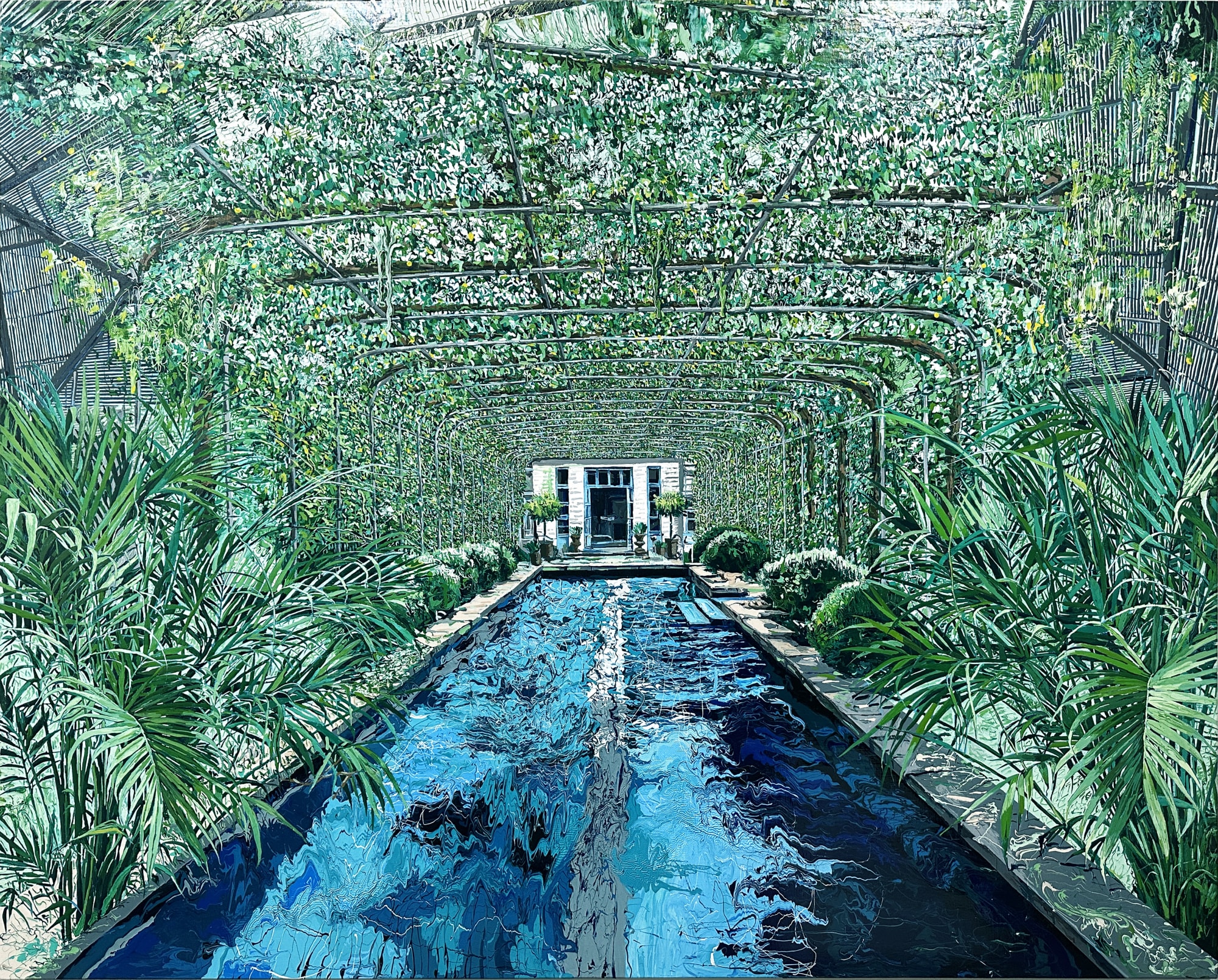 Yujin Kang Oak Spring Garden 2023 130x162cm Enamel and acrylic on canvas