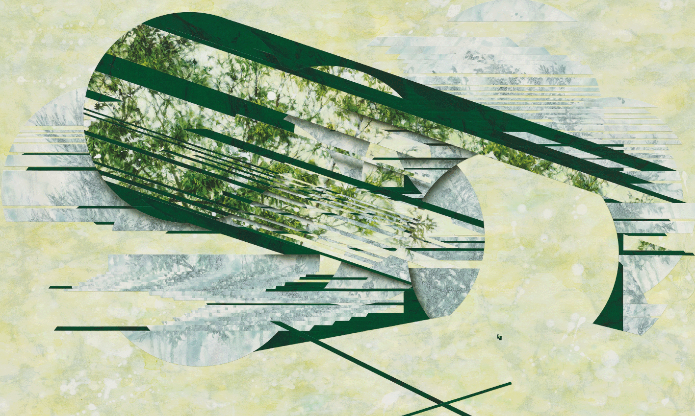 SangDeok Lee 시간의 길이 2024 한지에 먹, 아크릴, 콜라주 60.6x90.9cm