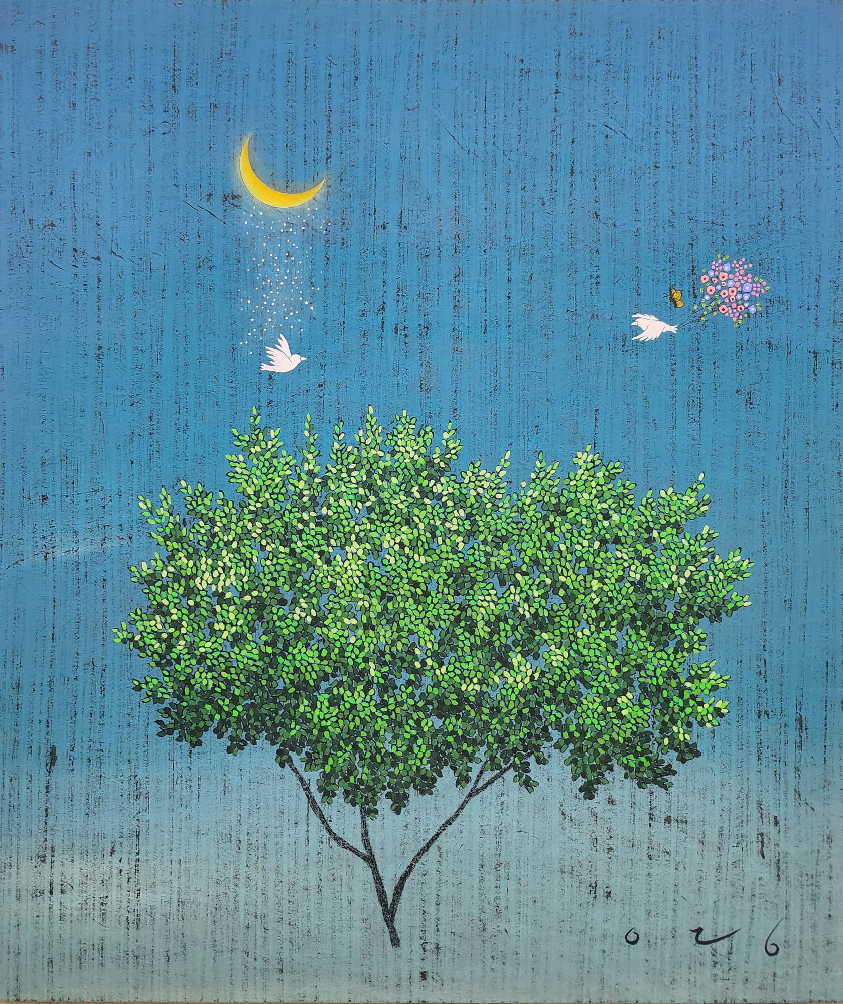 Youngji Lee My Heart Is Yours, 2025 Powdered color on Korean paper 53 x 45cm