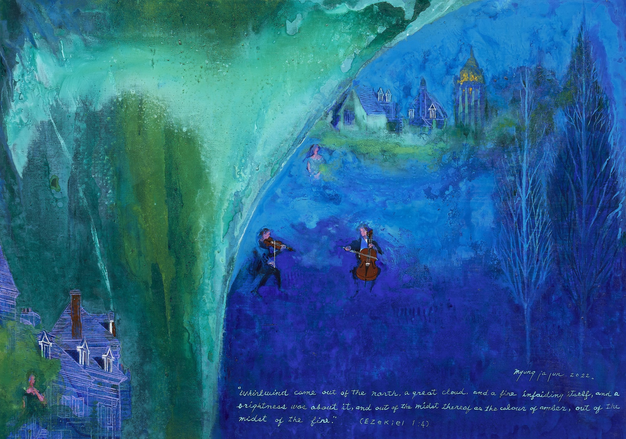 Over the Aurora 오로라를 넘어서 2022 85x60cm Oil on canvas