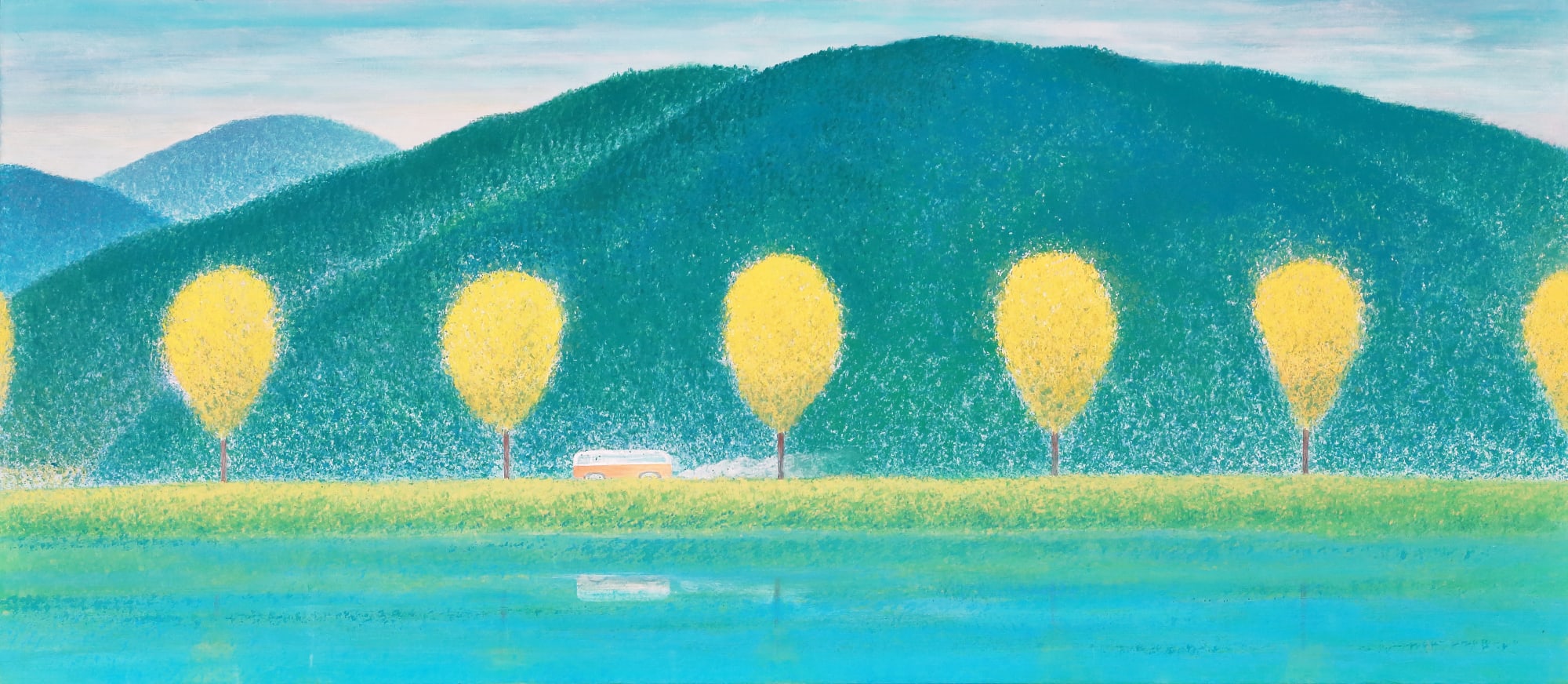 김인옥 항금리가는길 2020 33x75cm 한지에 채색