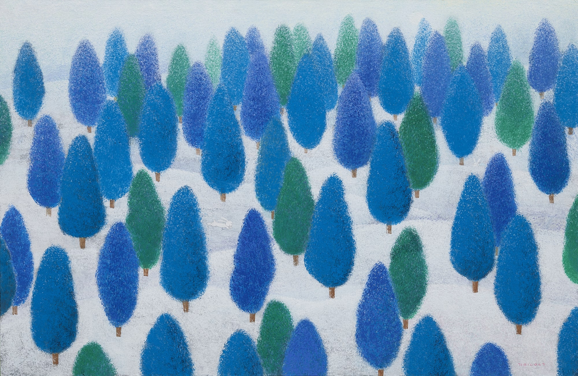 김인옥 항금리 가는 길 2022 65x100cm 한지에 채색