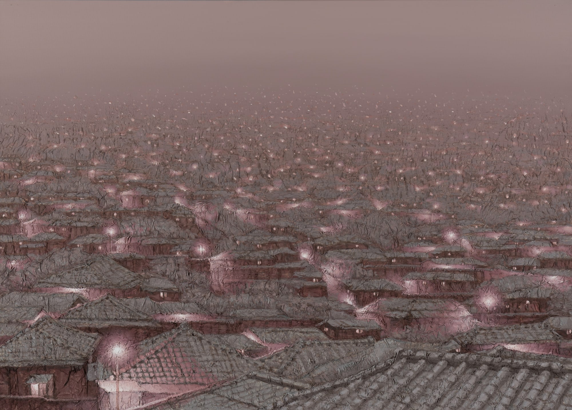 정영주 아스라이1 2023 91x65cm 캔버스위에 종이, 아크릴릭