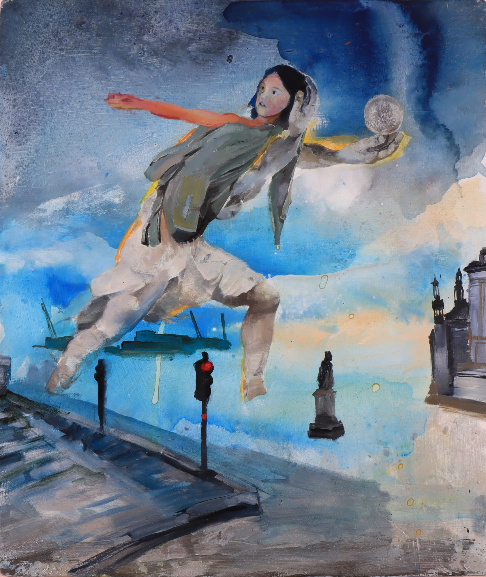 Hero with Child 2023 58.7x50 cm Oil on board