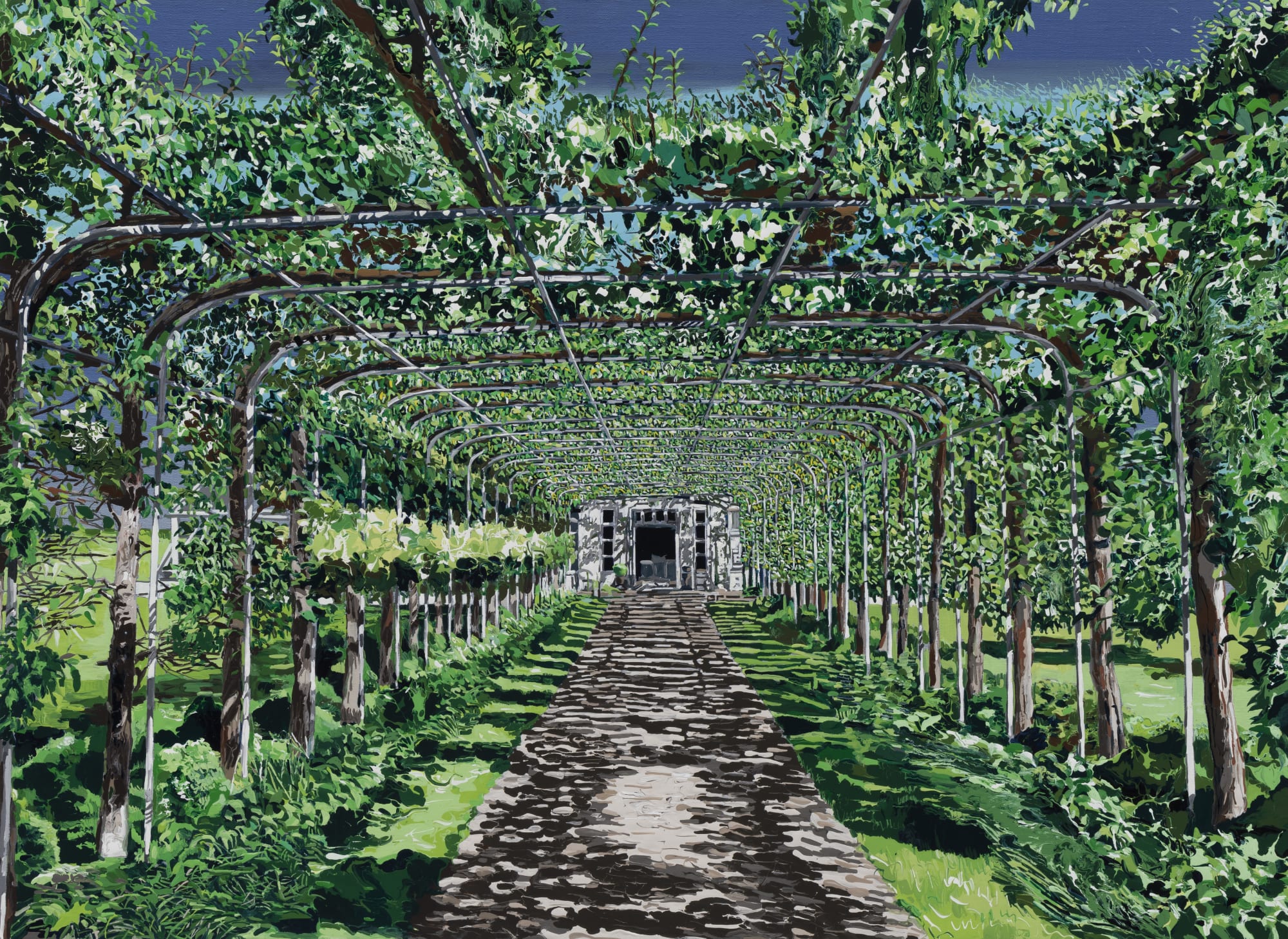 formal garden 2024 Enamel and acrylic on canvas 72.7 x 100 cm