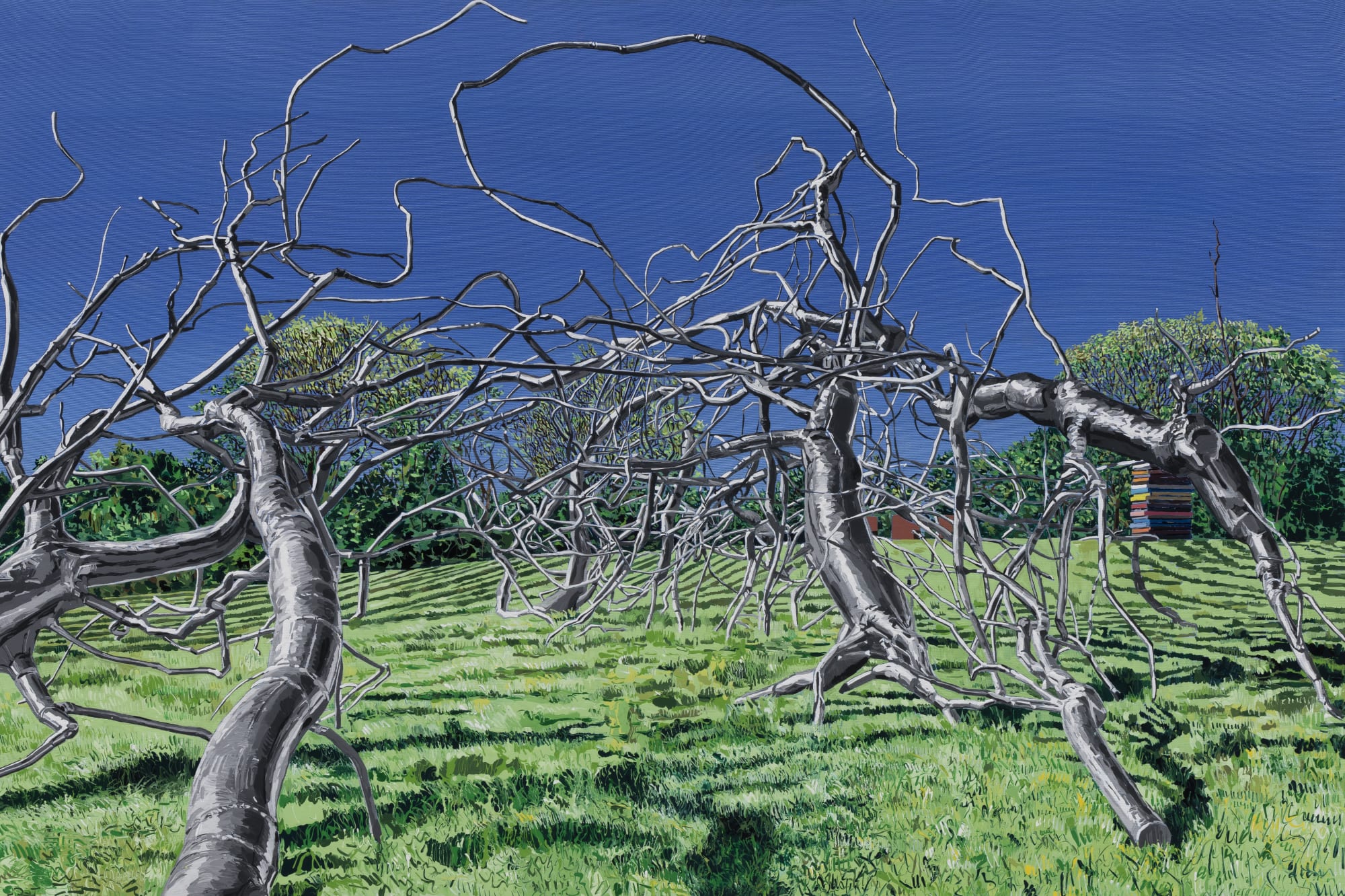 Maelstrom in nature 2024 Enamel and acrylic on canvas 97 x 145.5cm