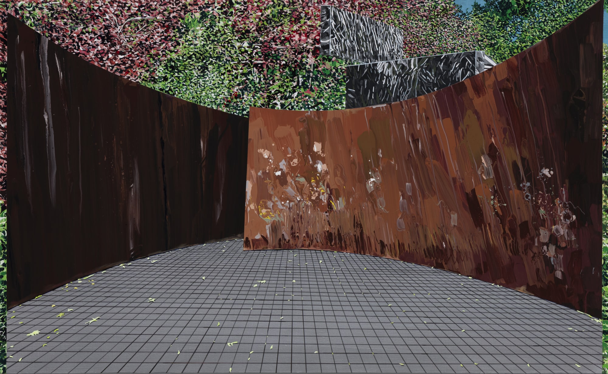 sculpture in glenstone 2024 Enamel and acrylic on canvas 89.4x145.5cm