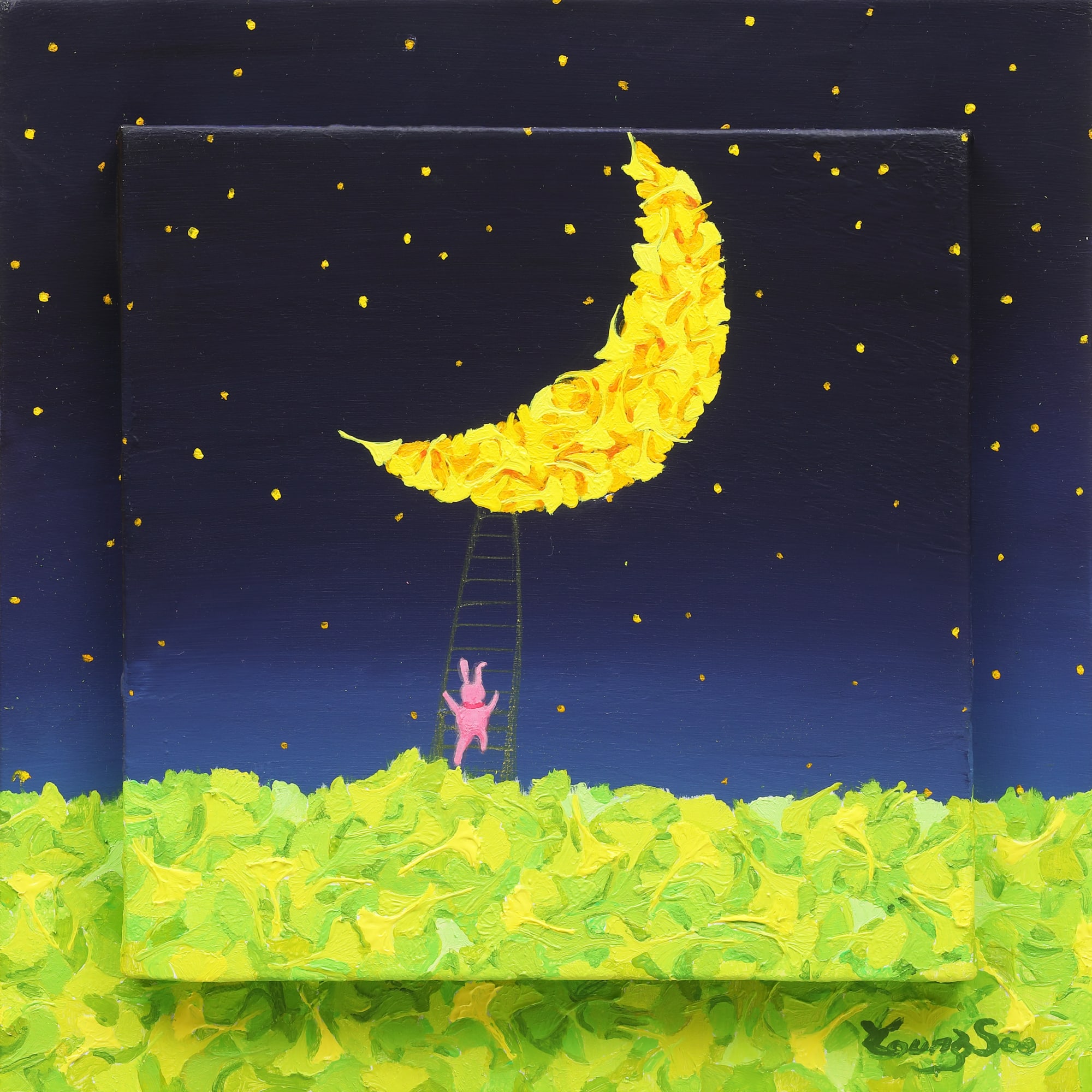 Fortune in Ginkgo 2024 31.8 x 31.8 cm Acrylic on canvas