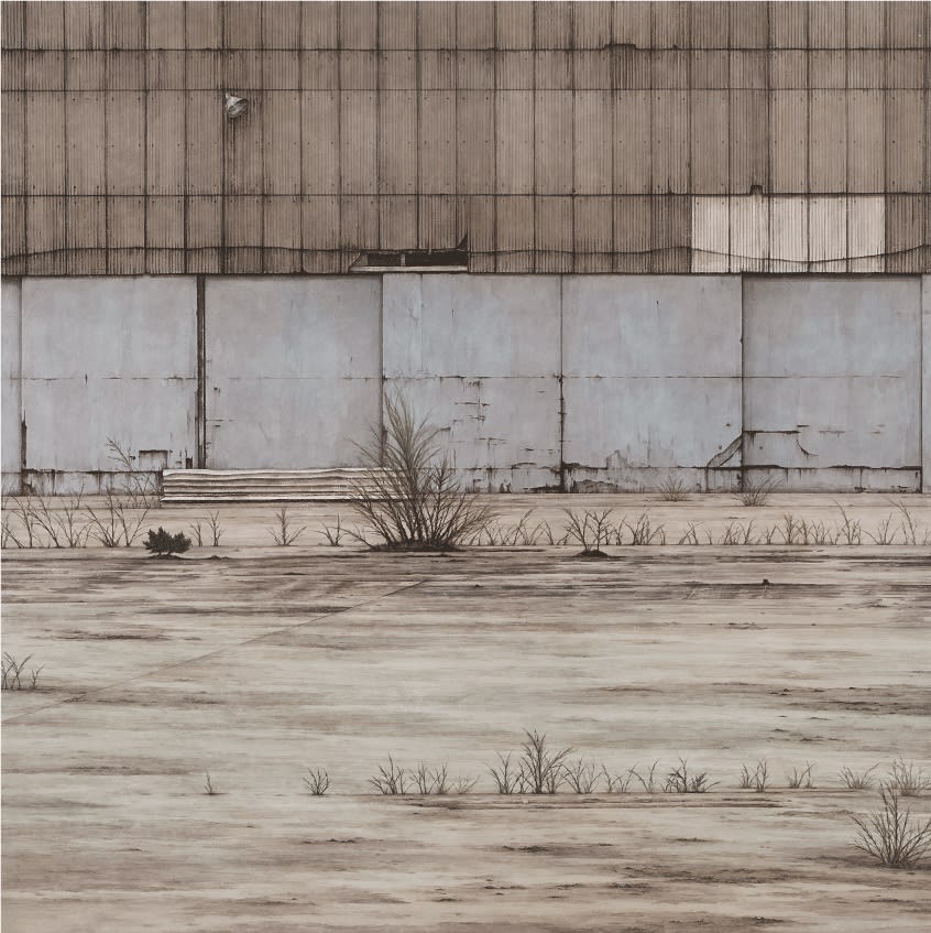 이채영 풀의 노래 2024 116.8x116.8cm 한지에 먹, 혼합재료