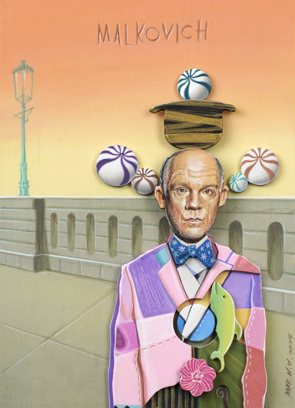 박현웅 Malkovich 2024 18×25cm Acrylic on wood