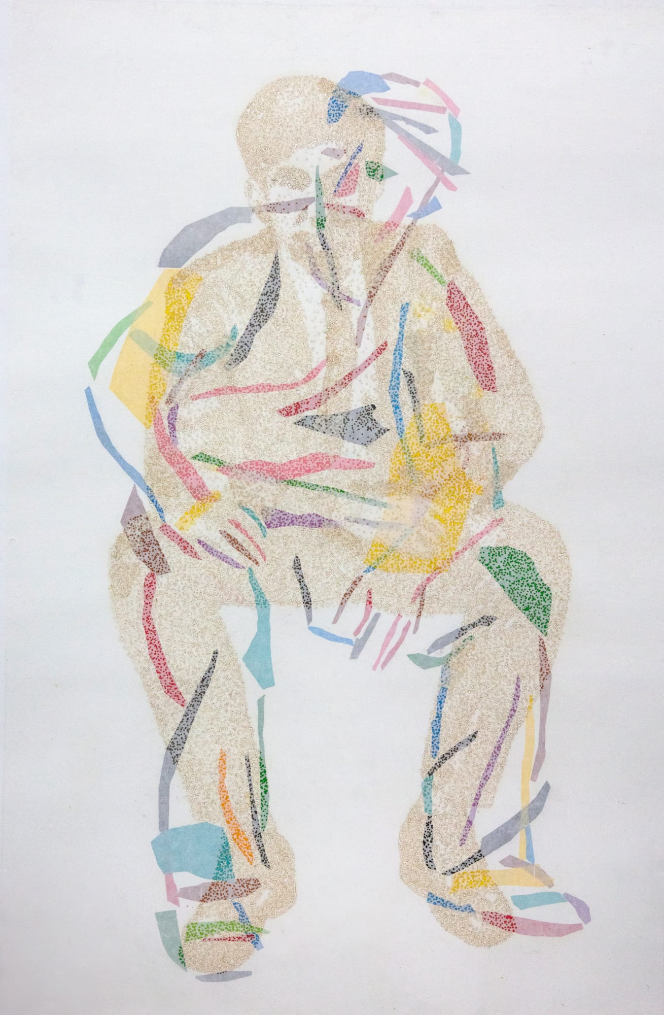 다른 시선의 관객 1 2025 92 x 130 cm Incense, Mixed media on hanji paper