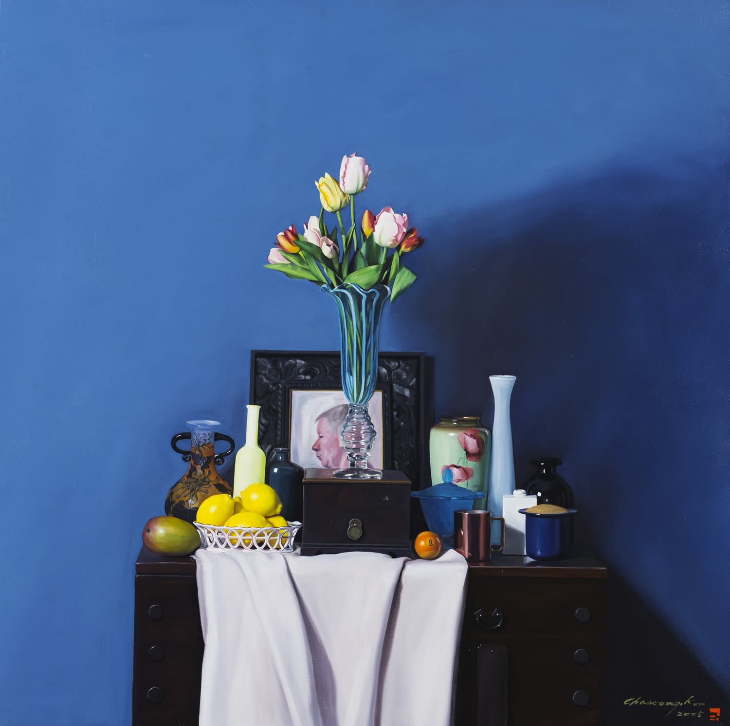 튜립이 있는 정물 2025 Oil on canvas 100 x 100 cm