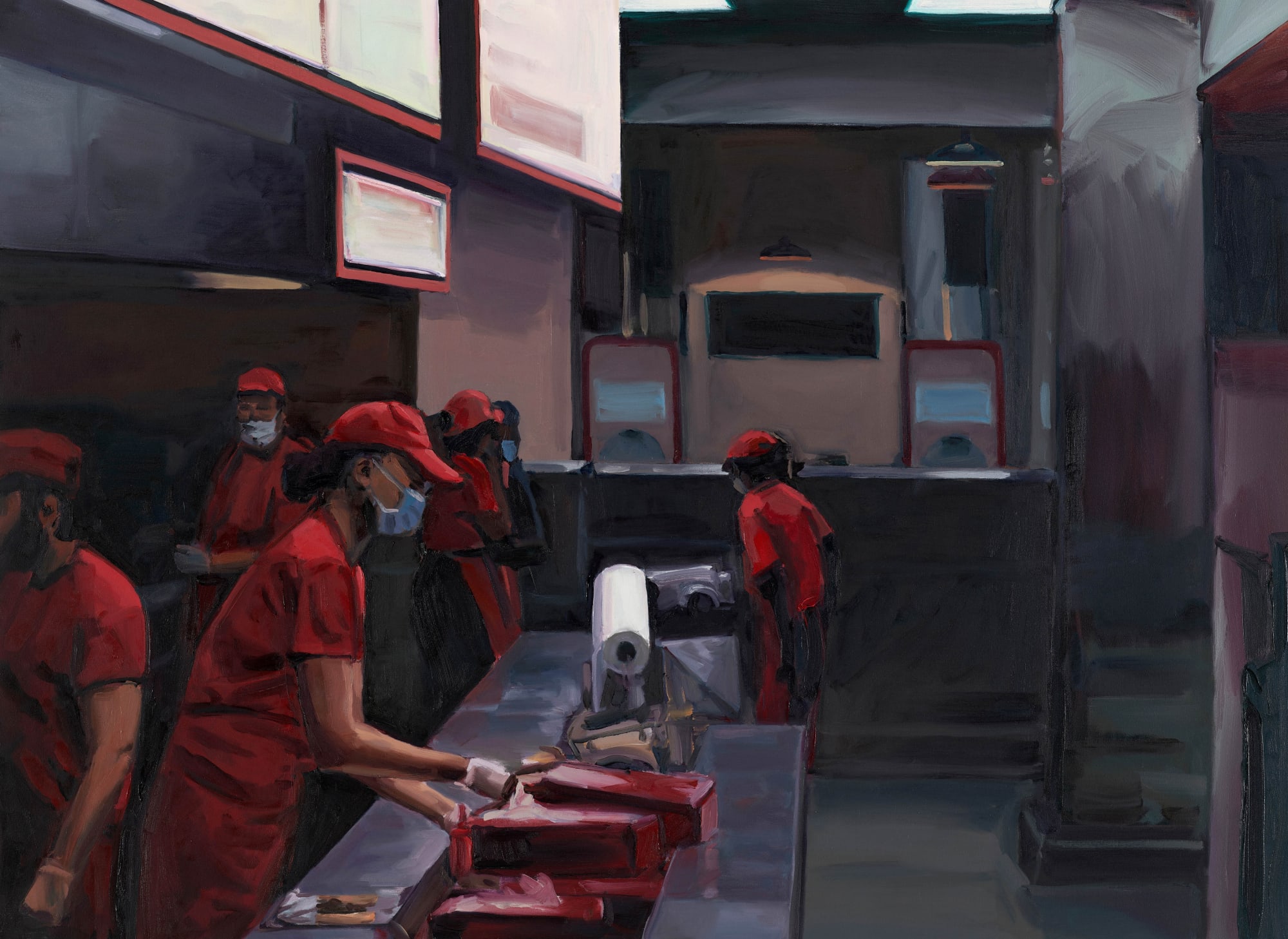 Thomas Cameron Fast Food Workers 2022 Oil on canvas 112x152cm