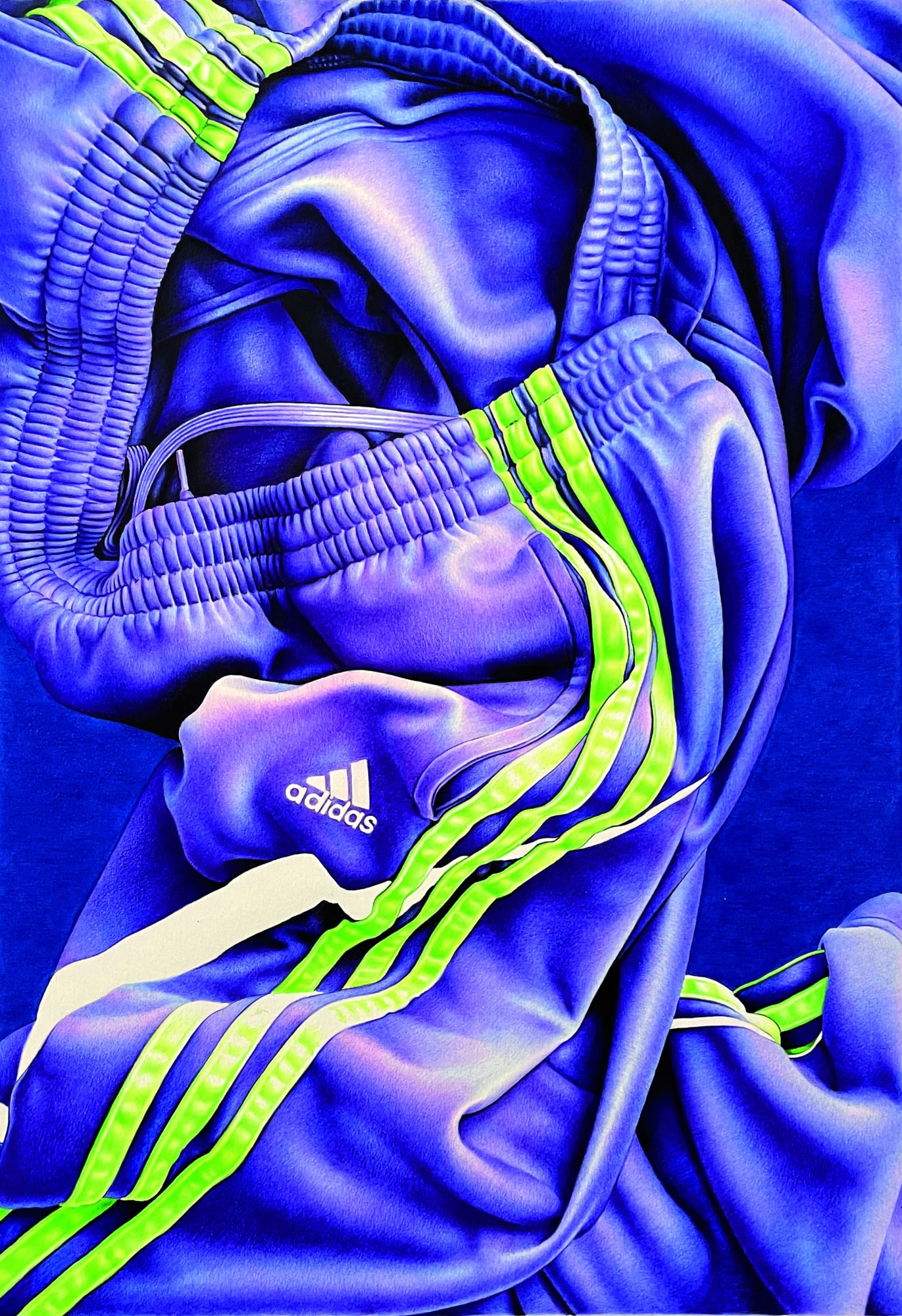 Ricardo fumanal, Adidas track pants, 2023 Pen and pencil colours on paper, 32 x 45 cm