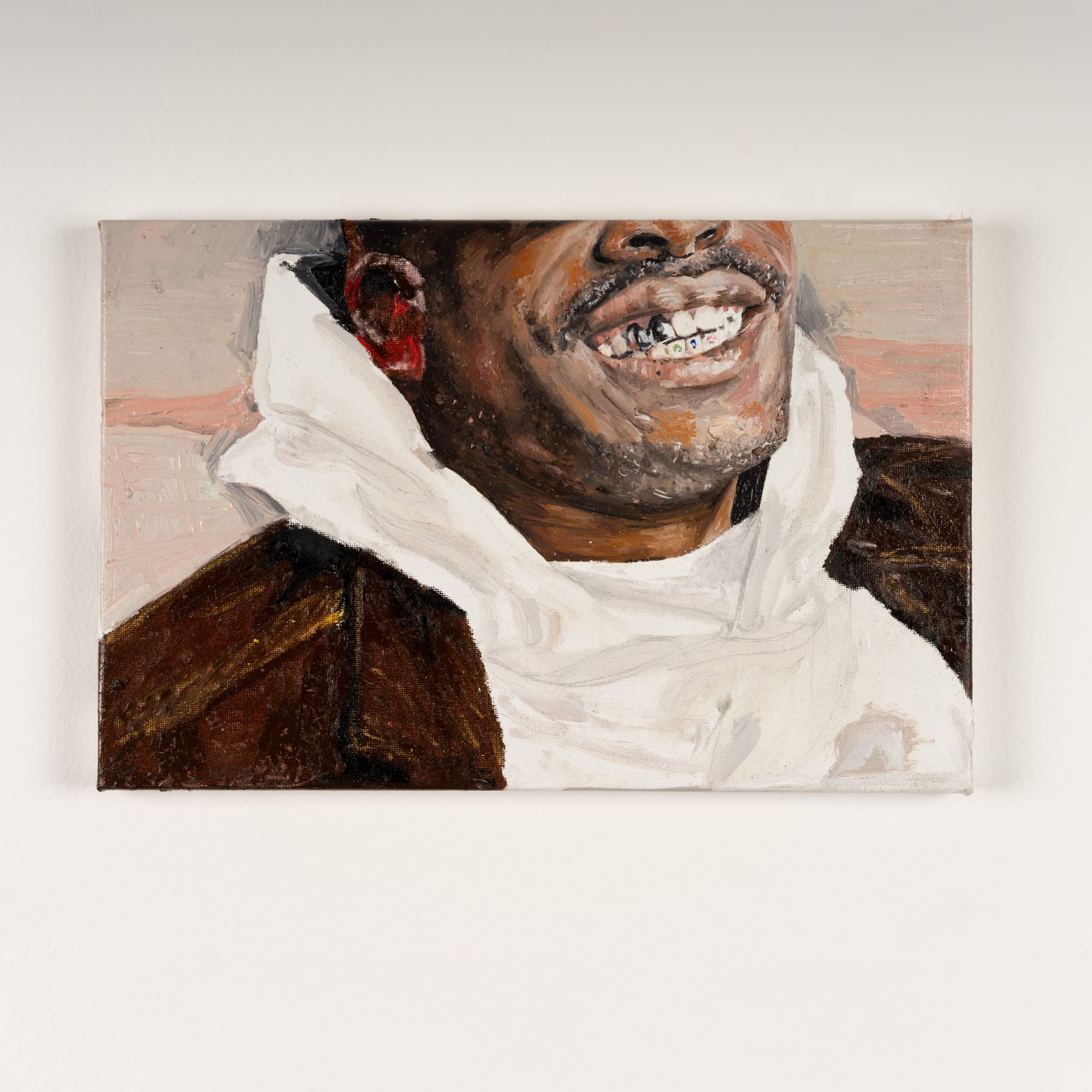 GIOVANNI LEONARDO BASSAN, aton, 2023 Oil on canvas, 18 x 29 cm