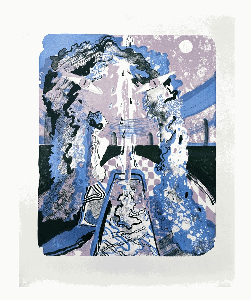 Victoria Kosheleva, The sea of roses, 2023 Lithography, 67 x 53 cm