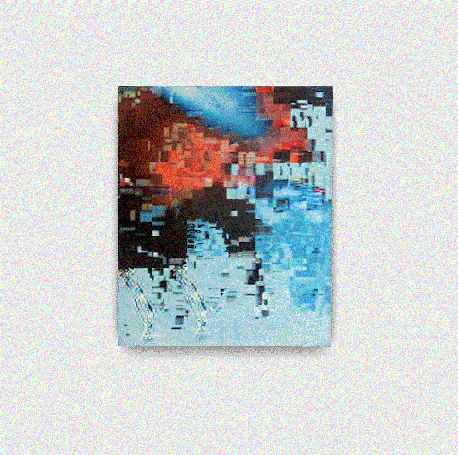 Konrad Wyrebek, sBBodYblesPlan, 2018 - 2022 Oil acrylic, spray paint, uv ink, varnish on canvas, 76 x 61 cm