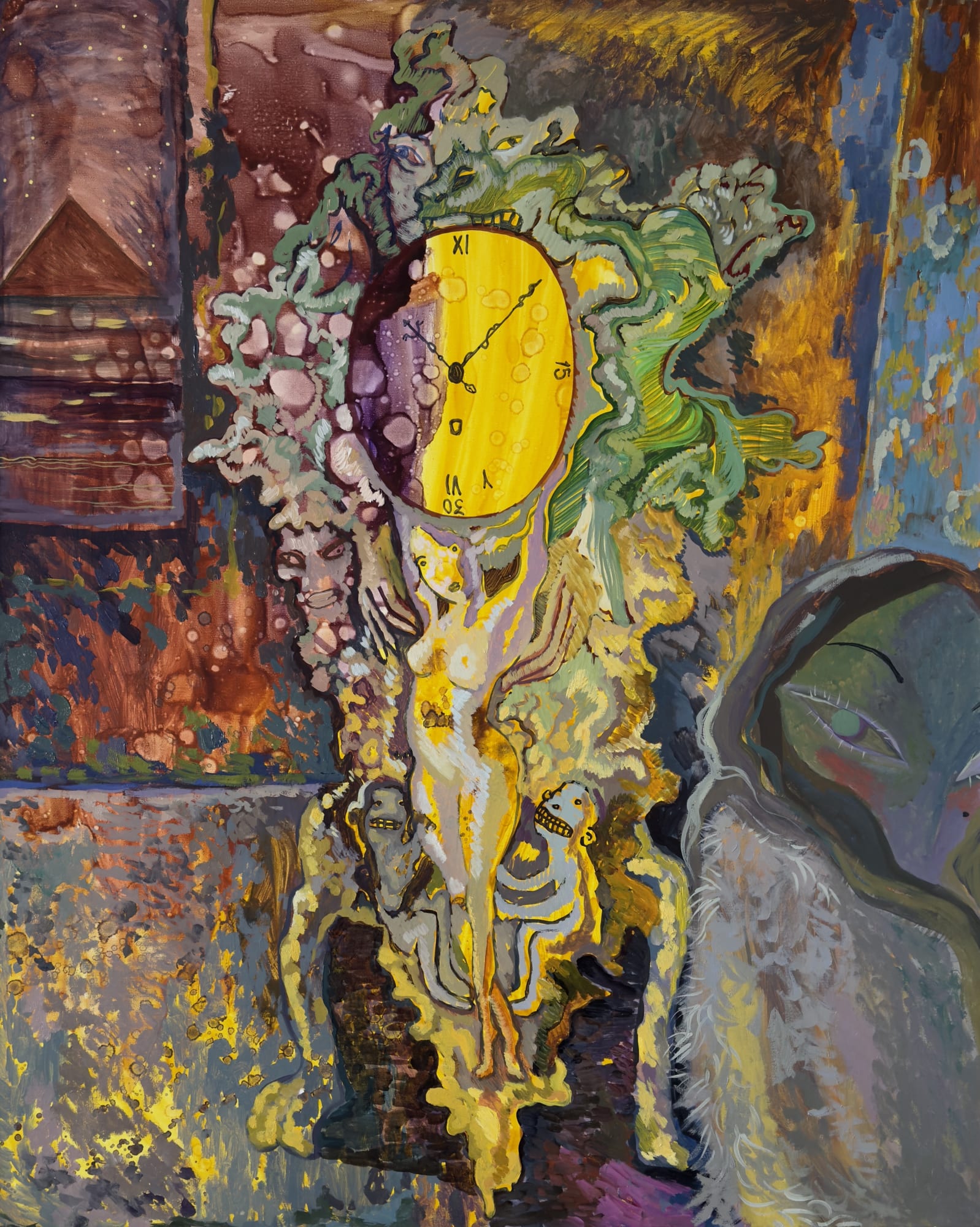 Victoria Kosheleva, The Table Clock, 2024 Oil on canvas, 80 x 100 cm