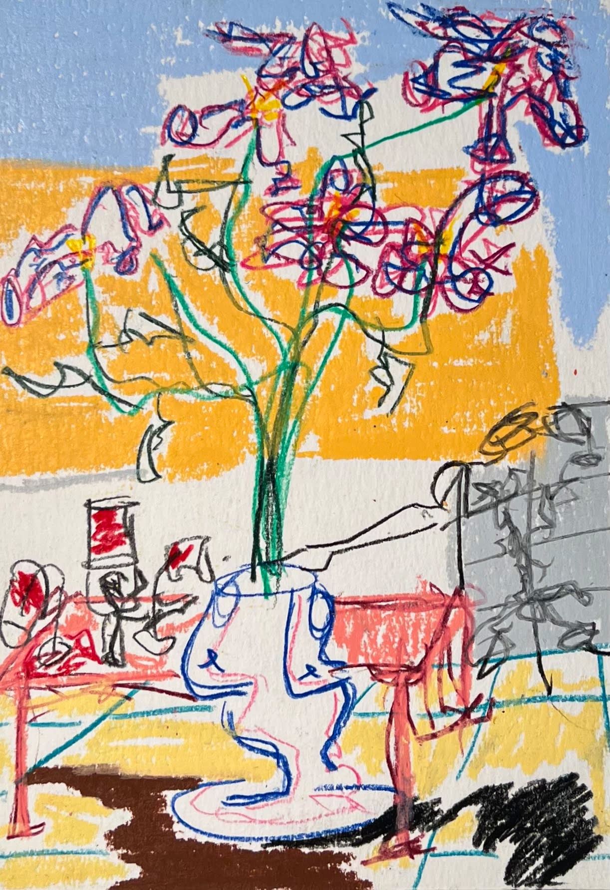 Augusta Alexander, Perspective 3, 2023 Oil pastes and coloured pencils on paper, 15 x 21 cm