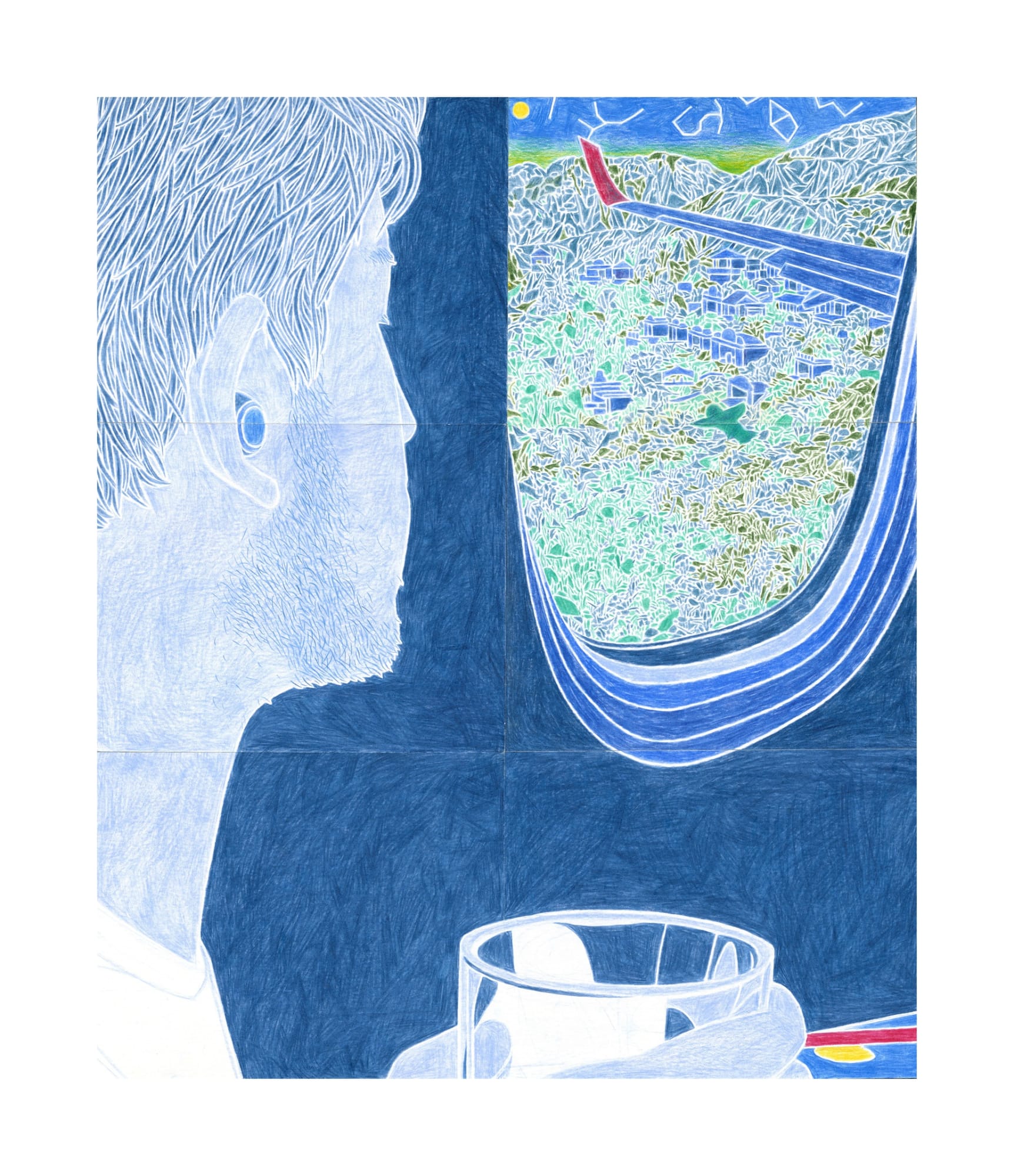 Timothy Bair｜5:20AM｜2023｜Color Pencil on Paper Board 色鉛筆於紙板｜61 x 51 cm