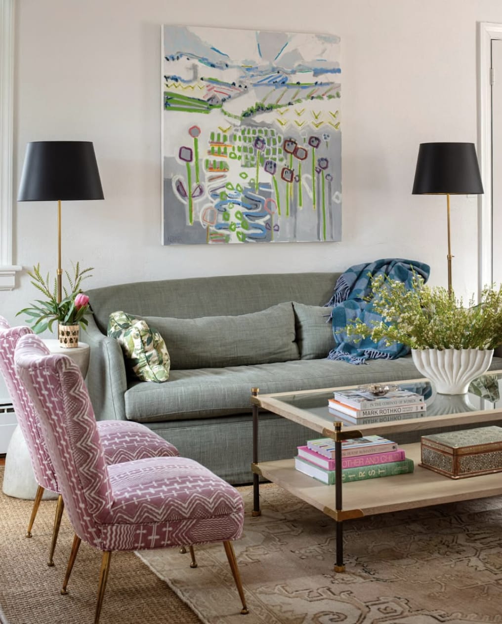 Artwork: Karen Blair (sold) Designer: Anne Pulliam Interiors with Erin Corey Advisory