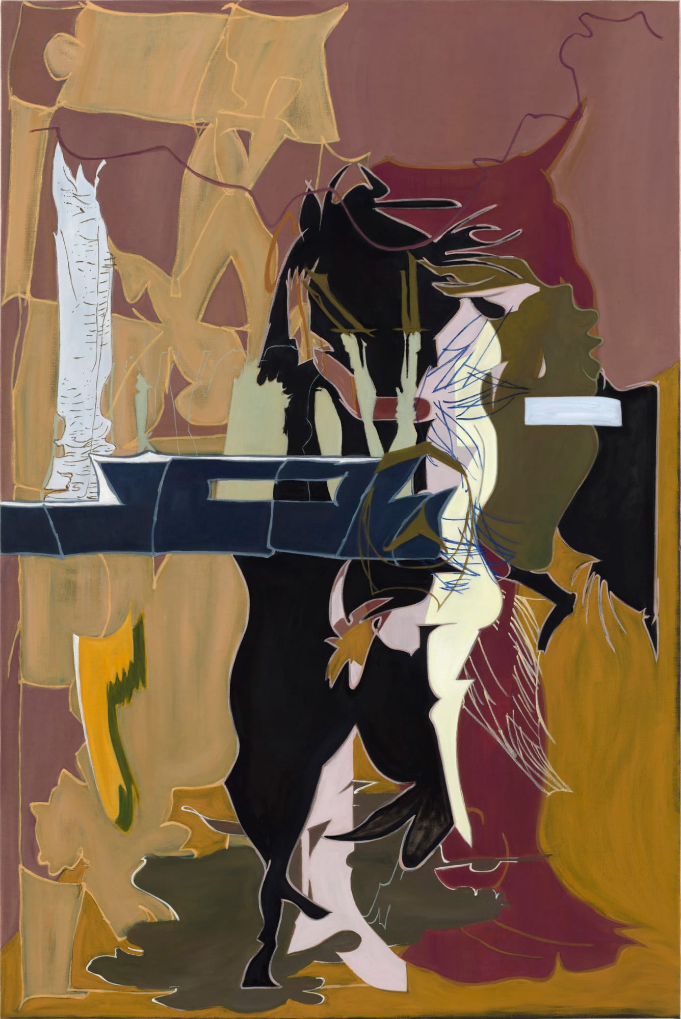 Lisa Jo, Living in the Dead Time, 2025. Oil on linen, 70 1/2 x 47 inches. Photo by Eric Tschernow.