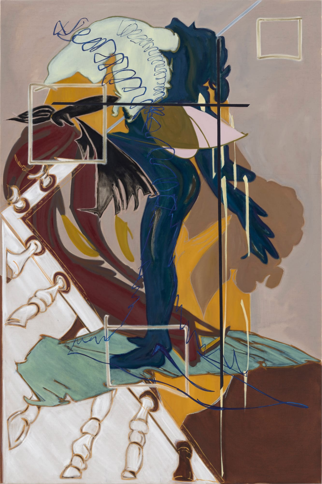 Lisa Jo, Petty Teachings, 2025. Oil on linen, 70 1/2 x 47 inches. Photo by Eric Tschernow.